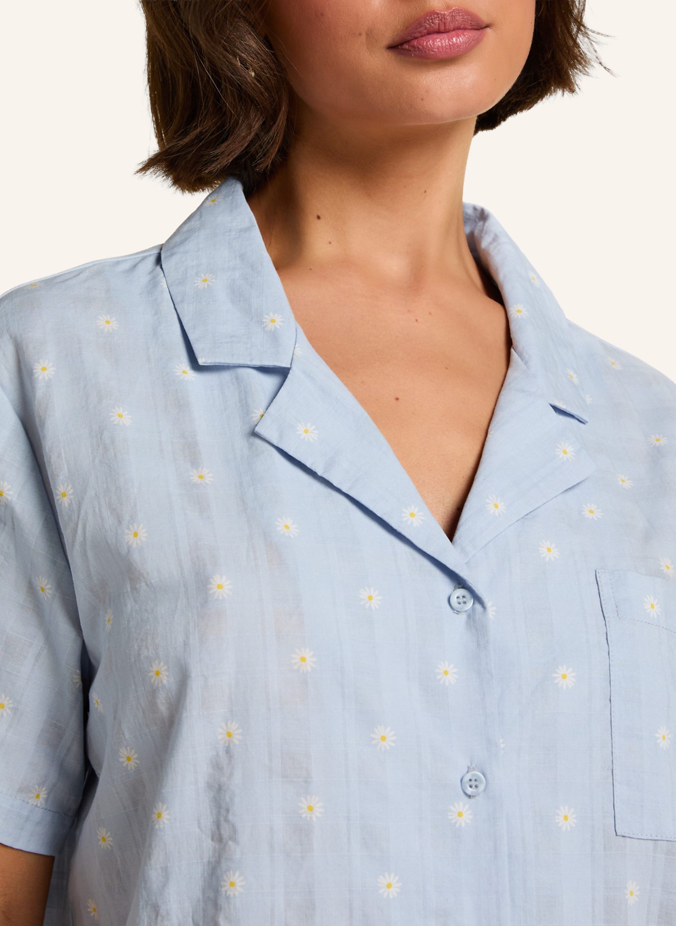 hunkemöller Schlafshirt WOVEN: BLAU