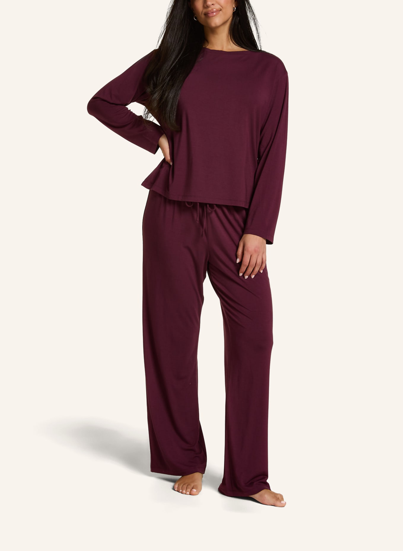hunkemöller Langarm Schlafshirt ESSENTIAL JERSEY: LILA