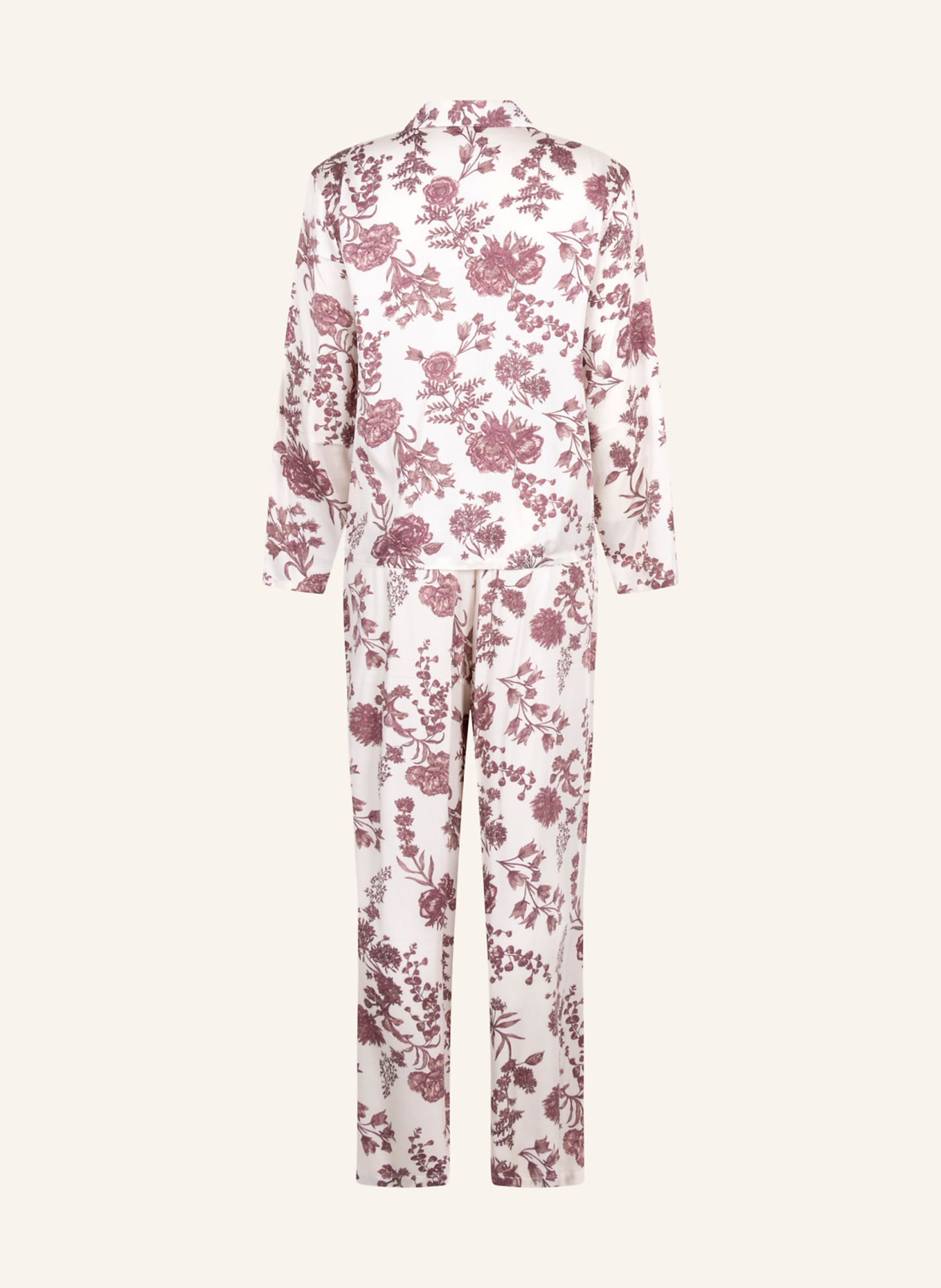 hunkemöller Langarm Shlafshirt WOVEN: BEIGE