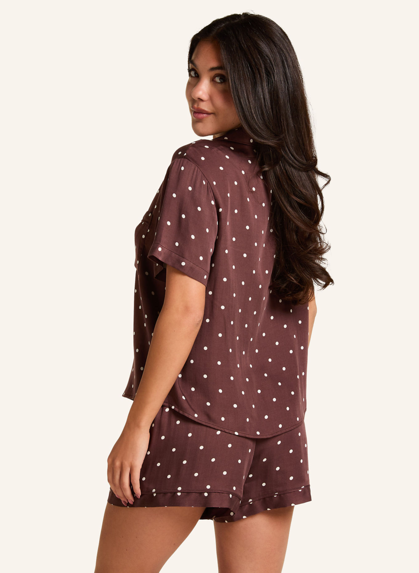 hunkemöller Schlafhose SATIN: BRAUN