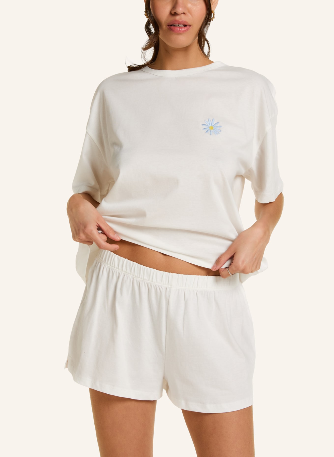 hunkemöller Schlafanzug COTTON: WEISS
