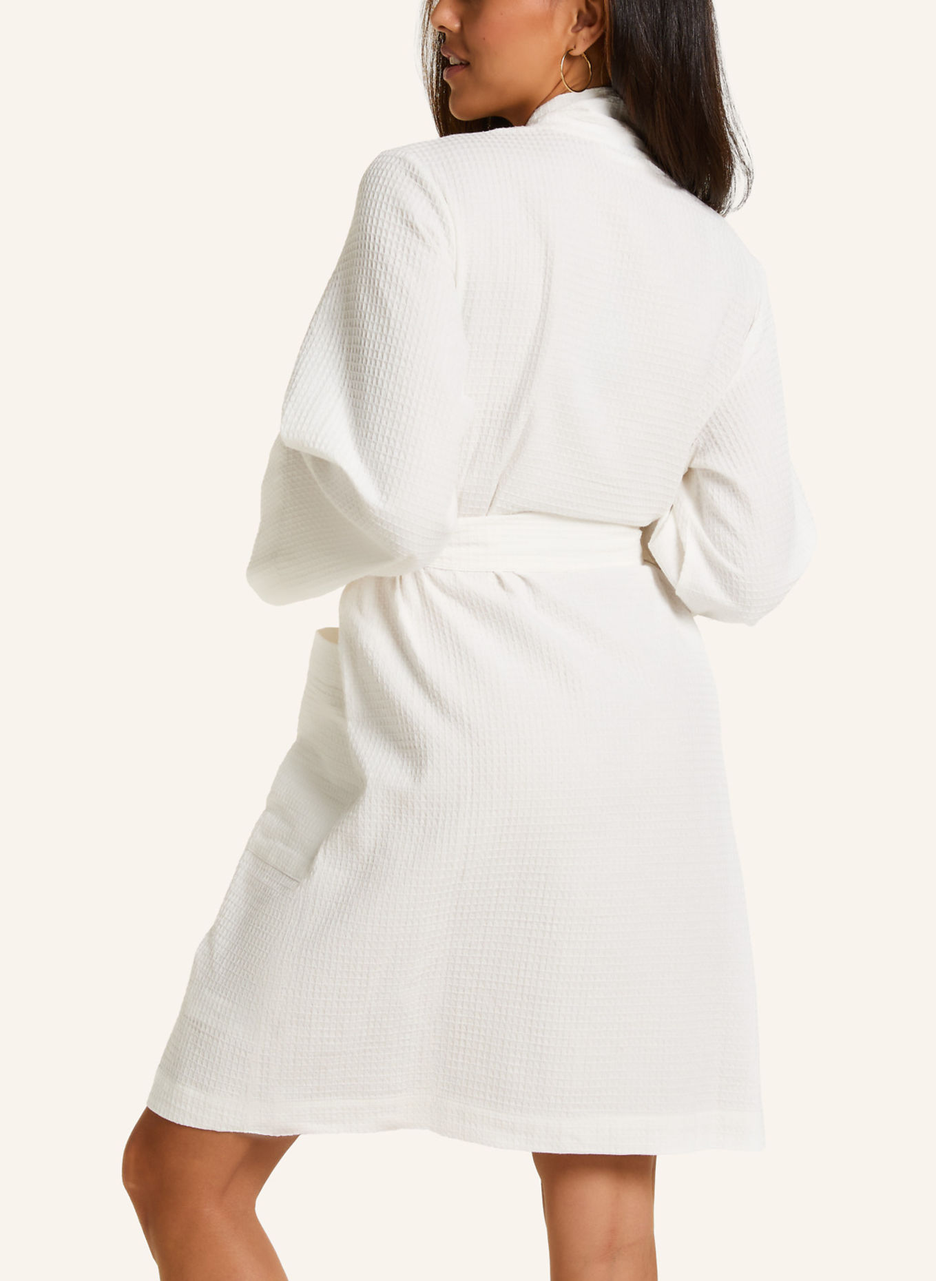 hunkemöller Bademantel WAFFLE: WEISS