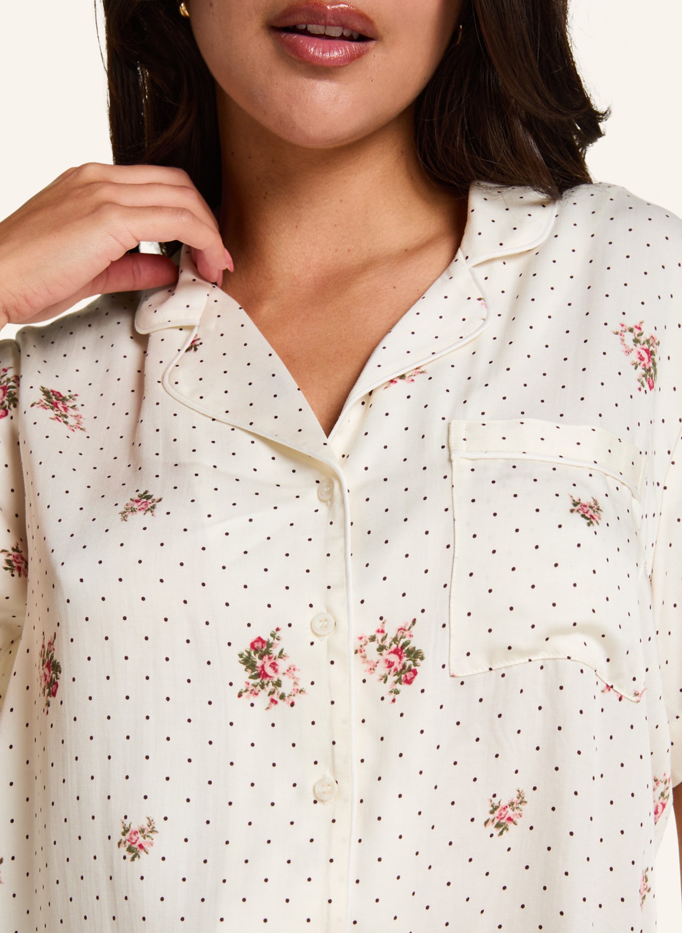 hunkemöller Schlafshirt SATIN: WEISS