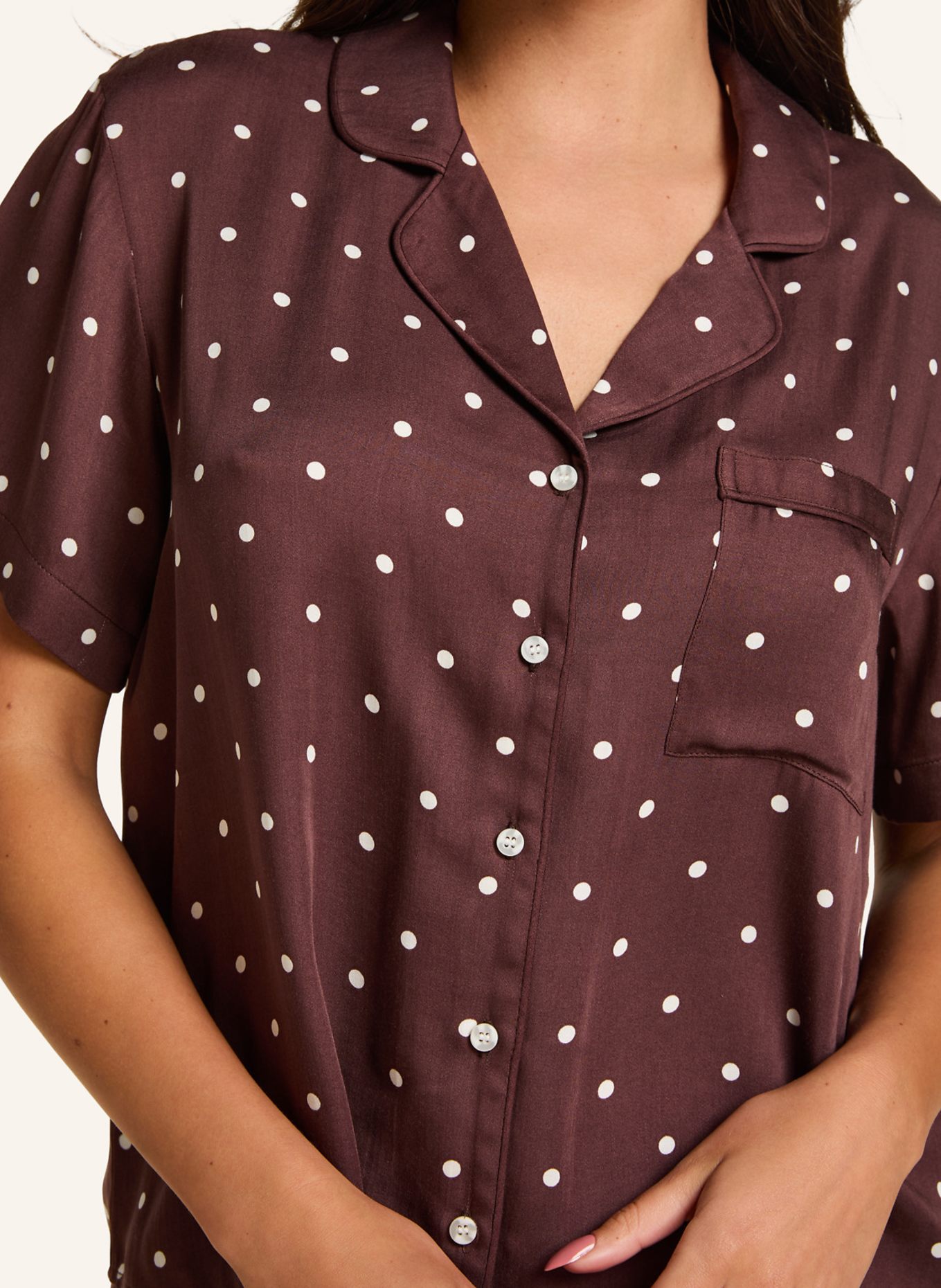 hunkemöller Schlafshirt SATIN: BRAUN