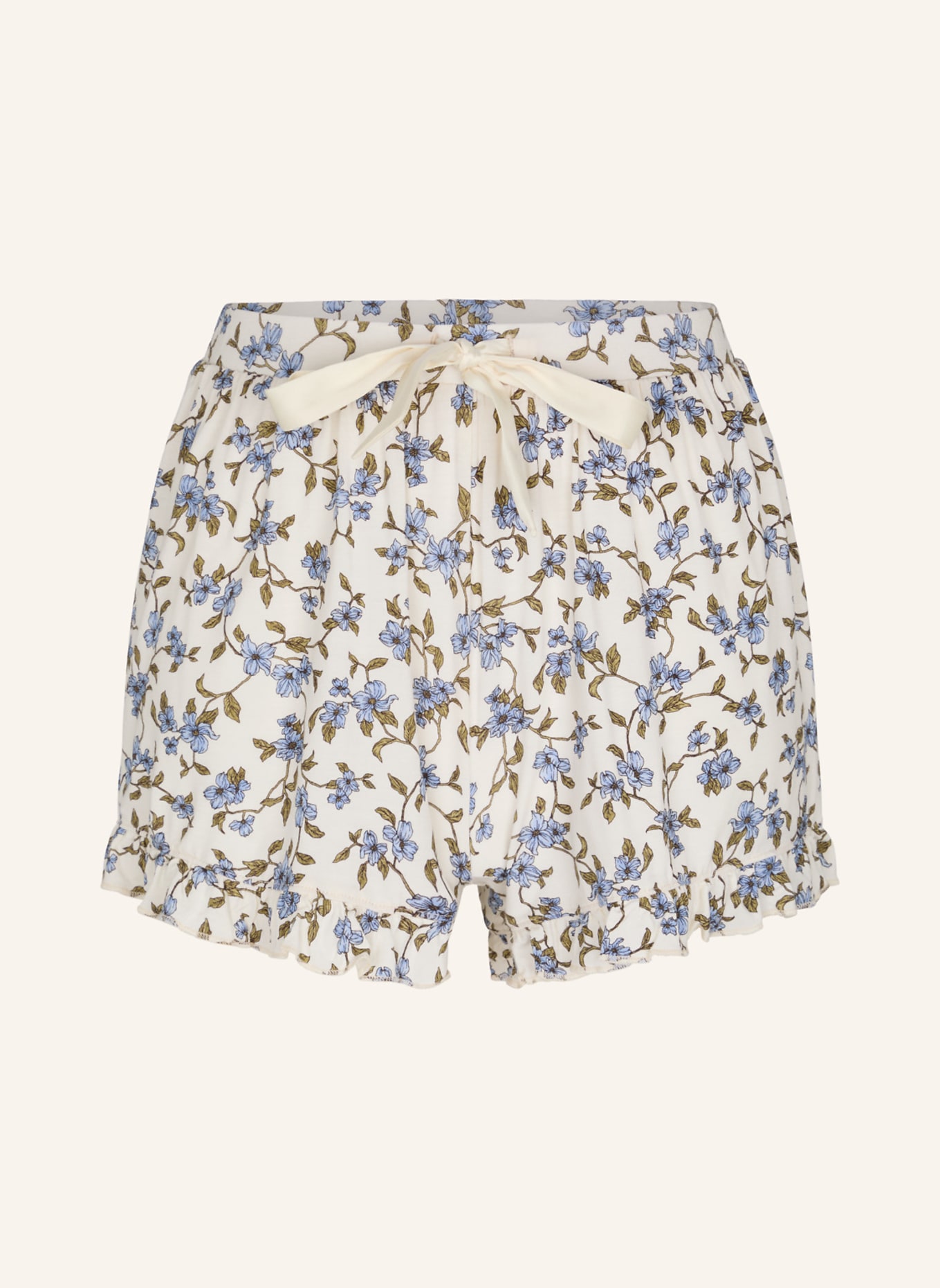 hunkemöller Schlafhose RUFFLED: WEISS