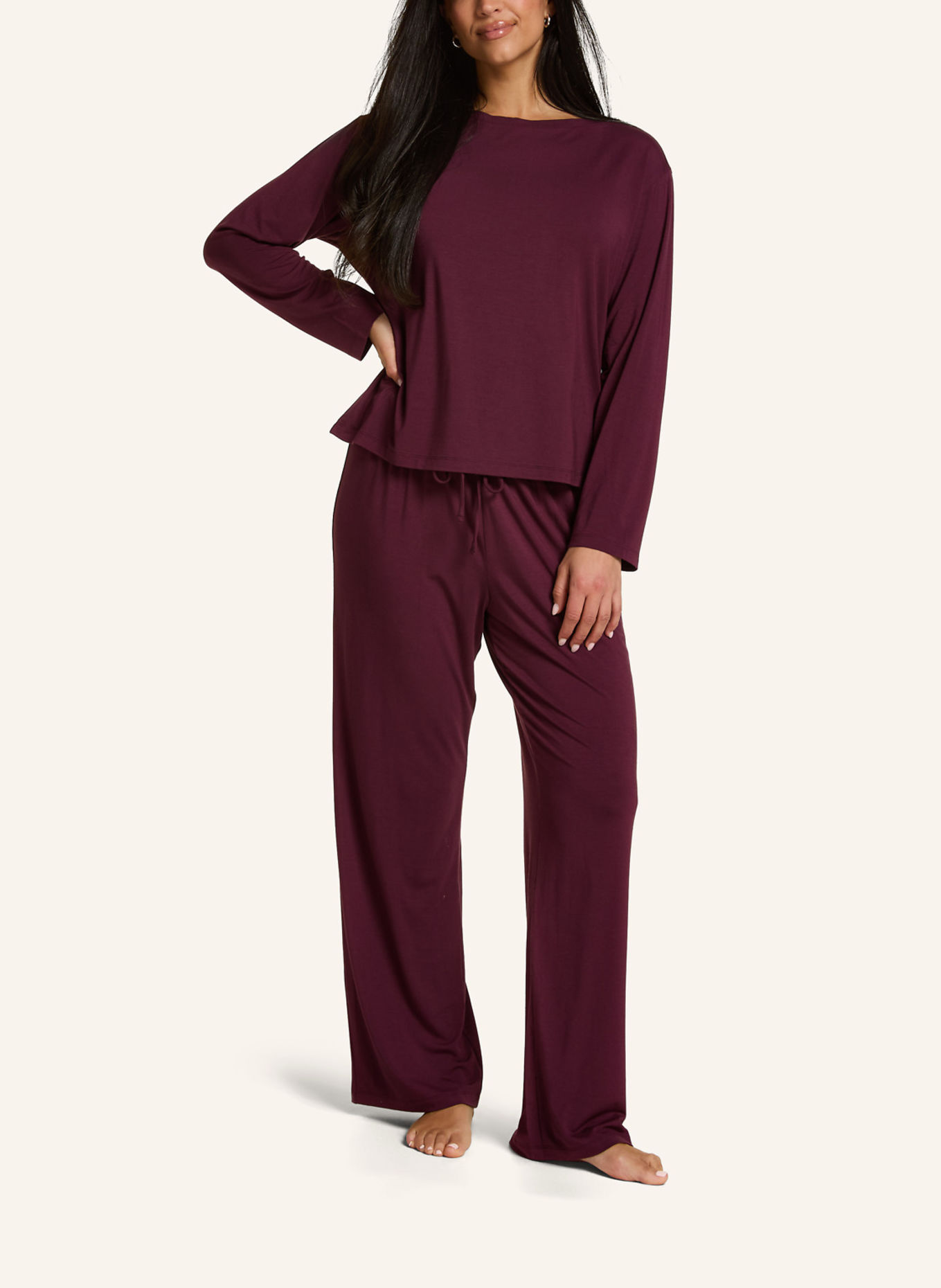 hunkemöller Langarm Schlafshirt ESSENTIAL JERSEY: LILA
