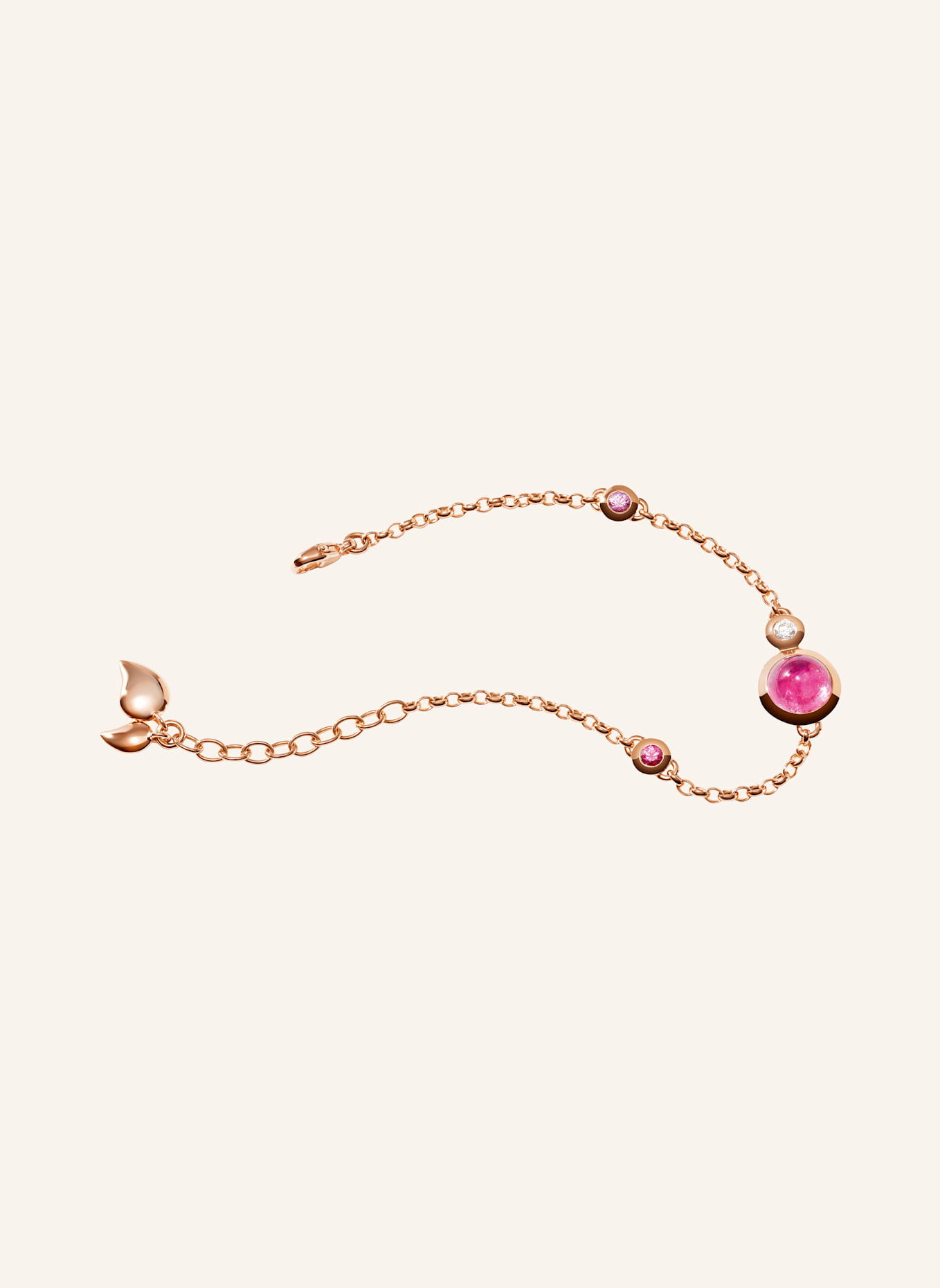 TAMARA COMOLLI Armband BRACELET BOUTON MINI CHAIN 'BLUSH' - SMALL/MEDIUM 18K Roségold, Farbe: ROSÉGOLD (Bild 2)