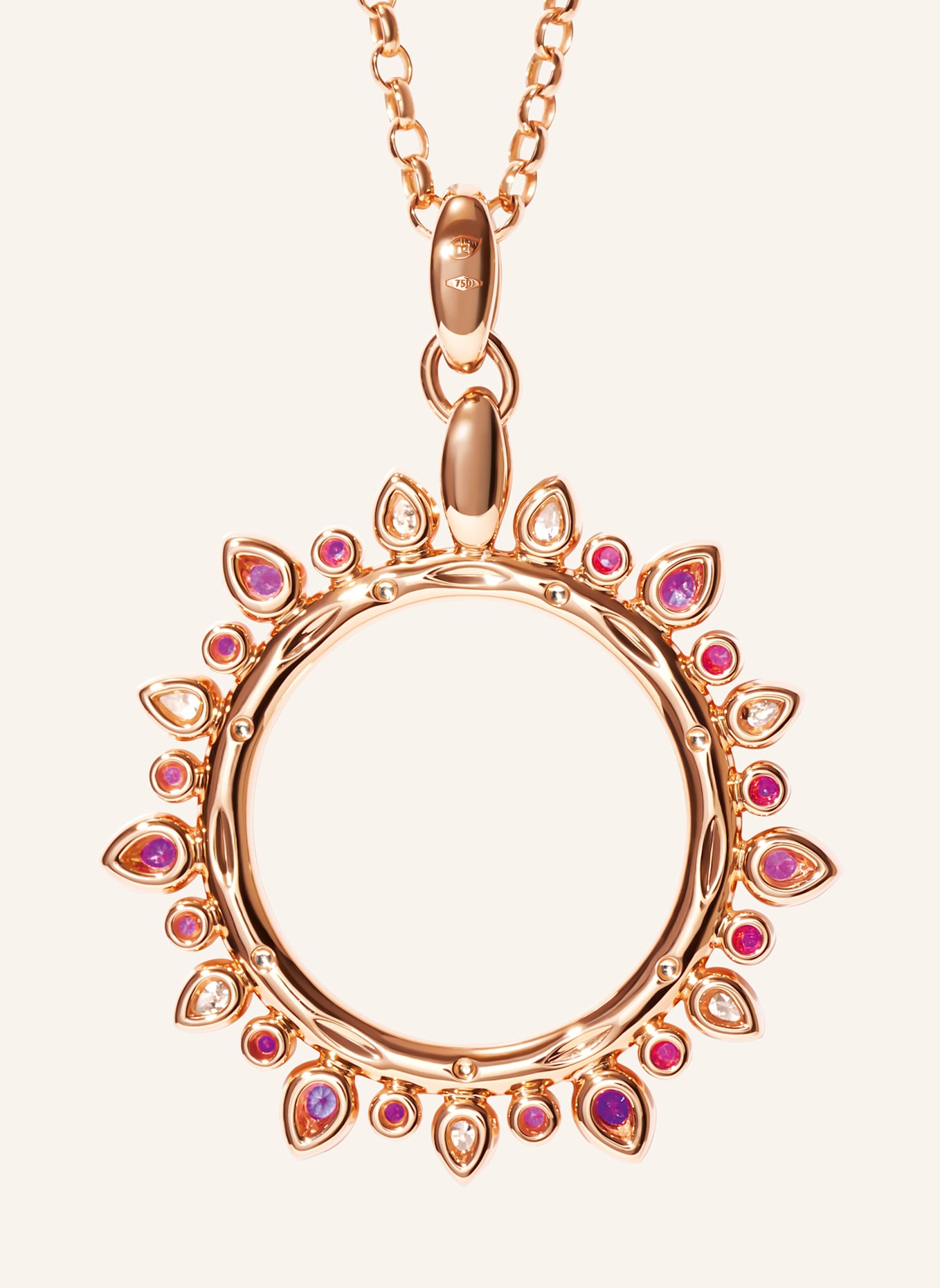 TAMARA COMOLLI Anhänger PENDANT GYPSY 'BLUSH' SUN LARGE 18K Roségold, Farbe: ROSÉGOLD (Bild 2)