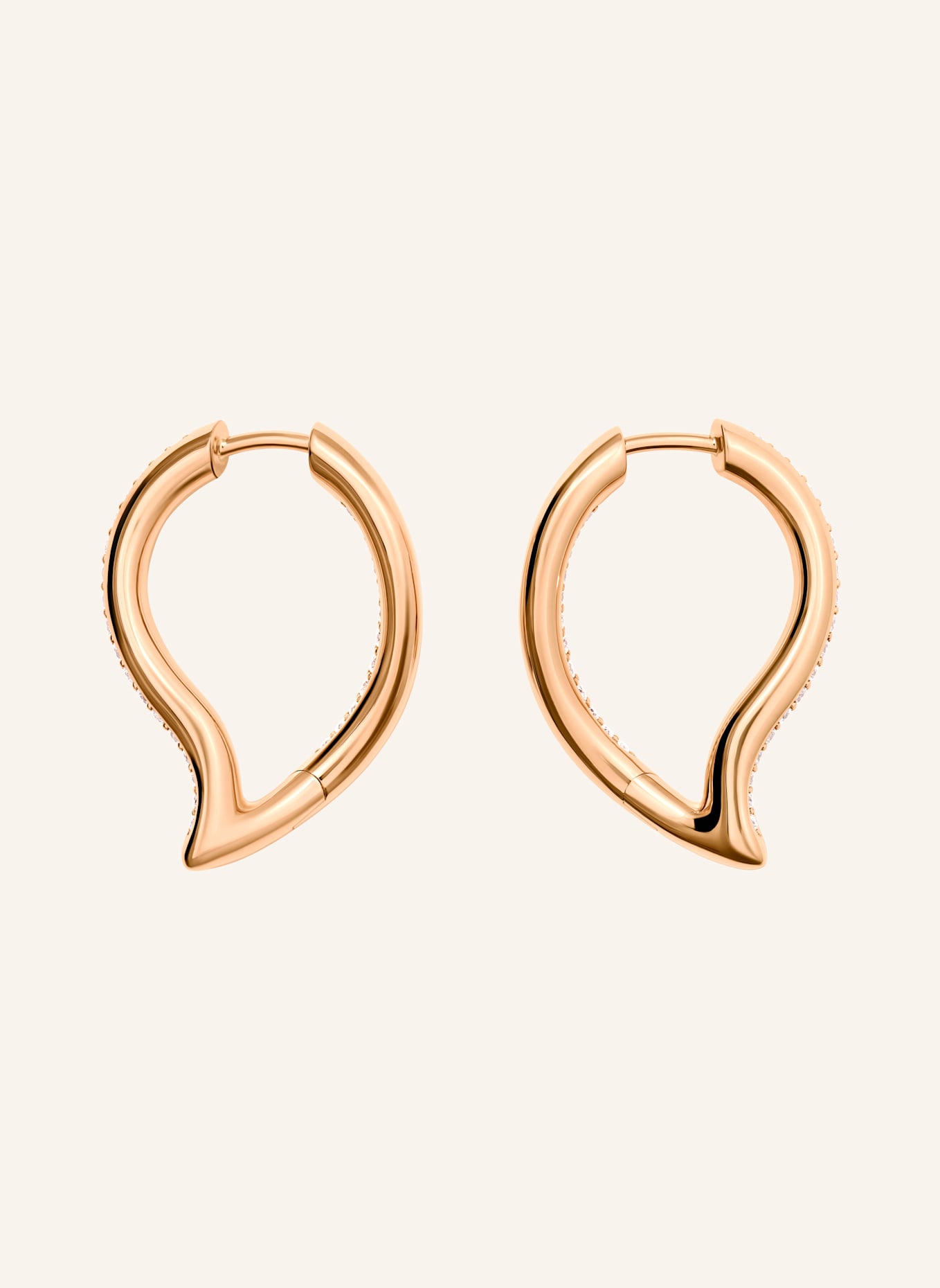 TAMARA COMOLLI Ohrringe OHRRINGE SIGNATURE HOOP TWISTED DROP WITH DIAMOND PAVÉ 18K Roségold, Farbe: ROSÉGOLD (Bild 2)