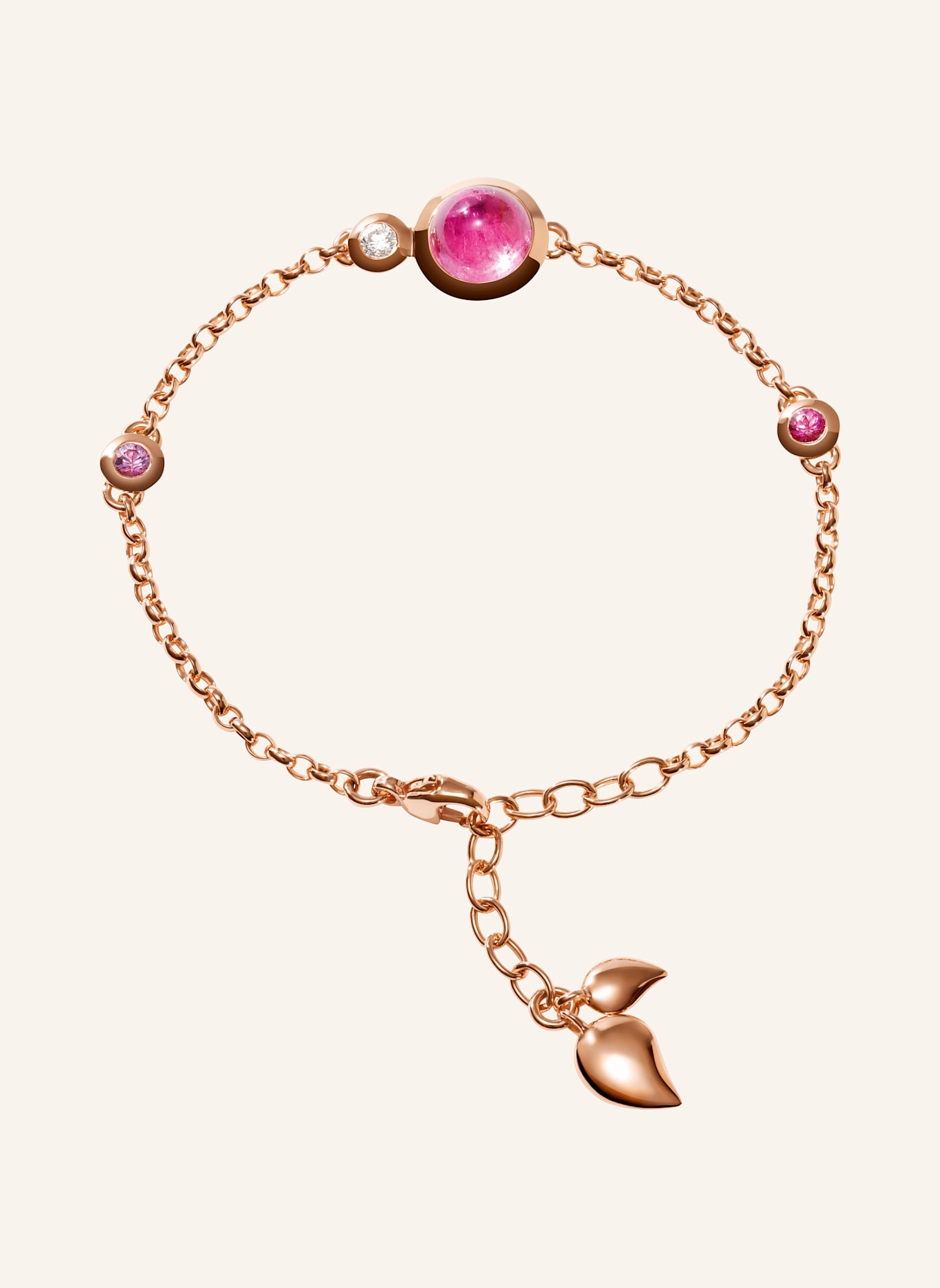 TAMARA COMOLLI Armband BRACELET BOUTON MINI CHAIN 'BLUSH' - SMALL/MEDIUM 18K Roségold, Farbe: ROSÉGOLD (Bild 1)