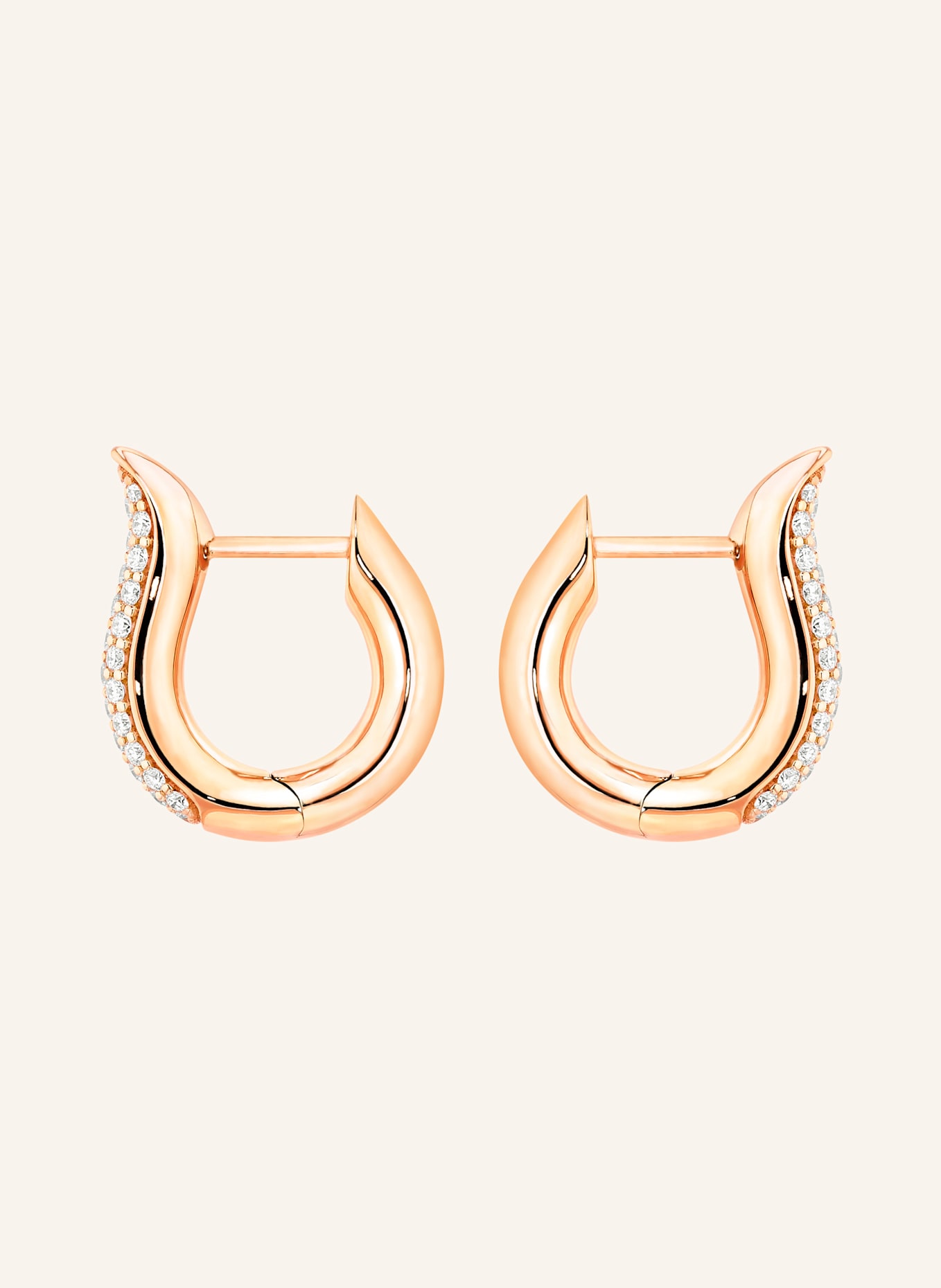 TAMARA COMOLLI Ohrstecker SIGNATURE OHRSTECKER HOOP SMALL DIAMOND PAVÉ 18K Roségold: ROSÉGOLD