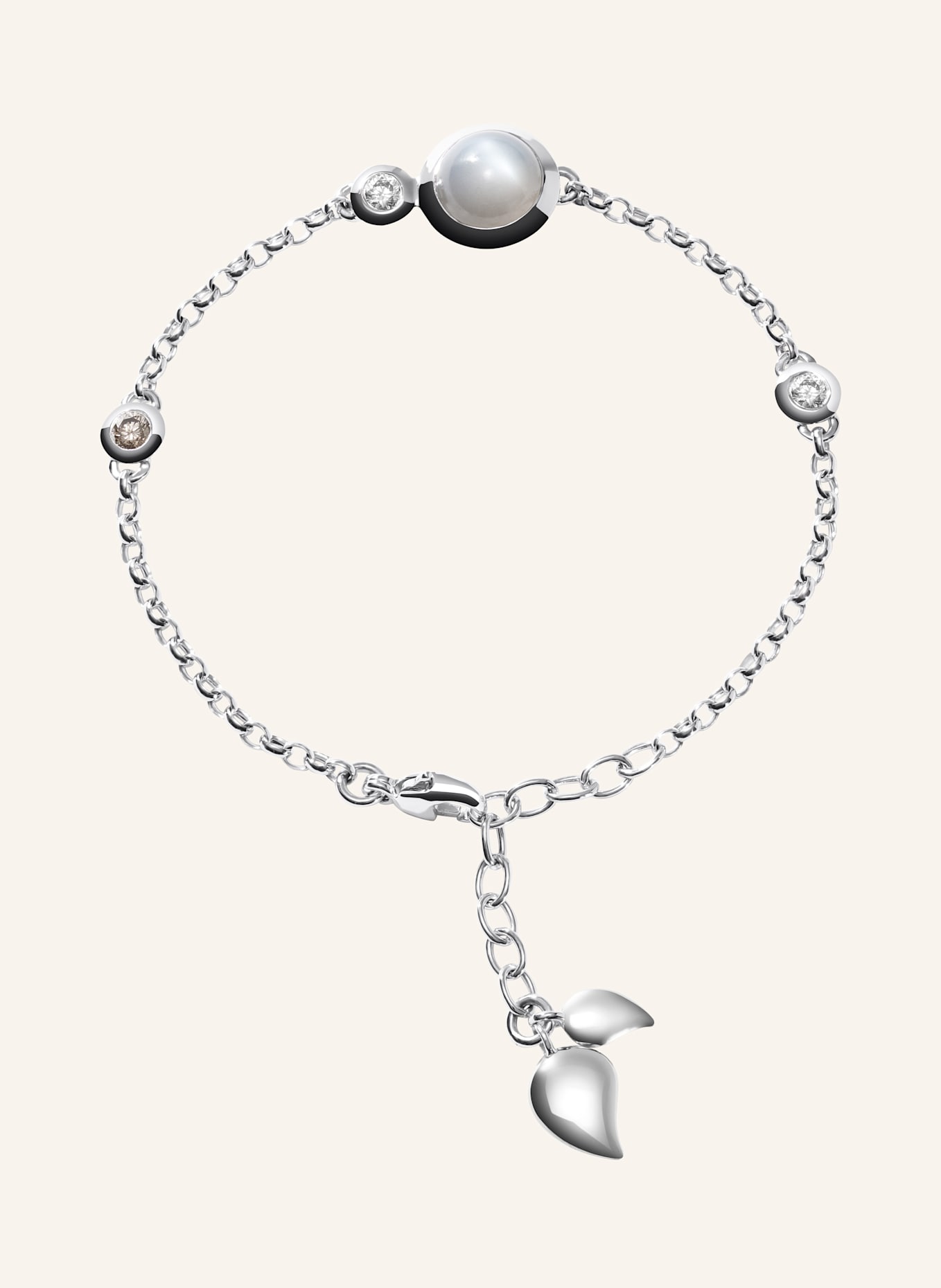 TAMARA COMOLLI Armband BRACELET BOUTON MINI CHAIN 'CASHMERE' - SMALL/MEDIUM 18K Weißgold: WEISSGOLD