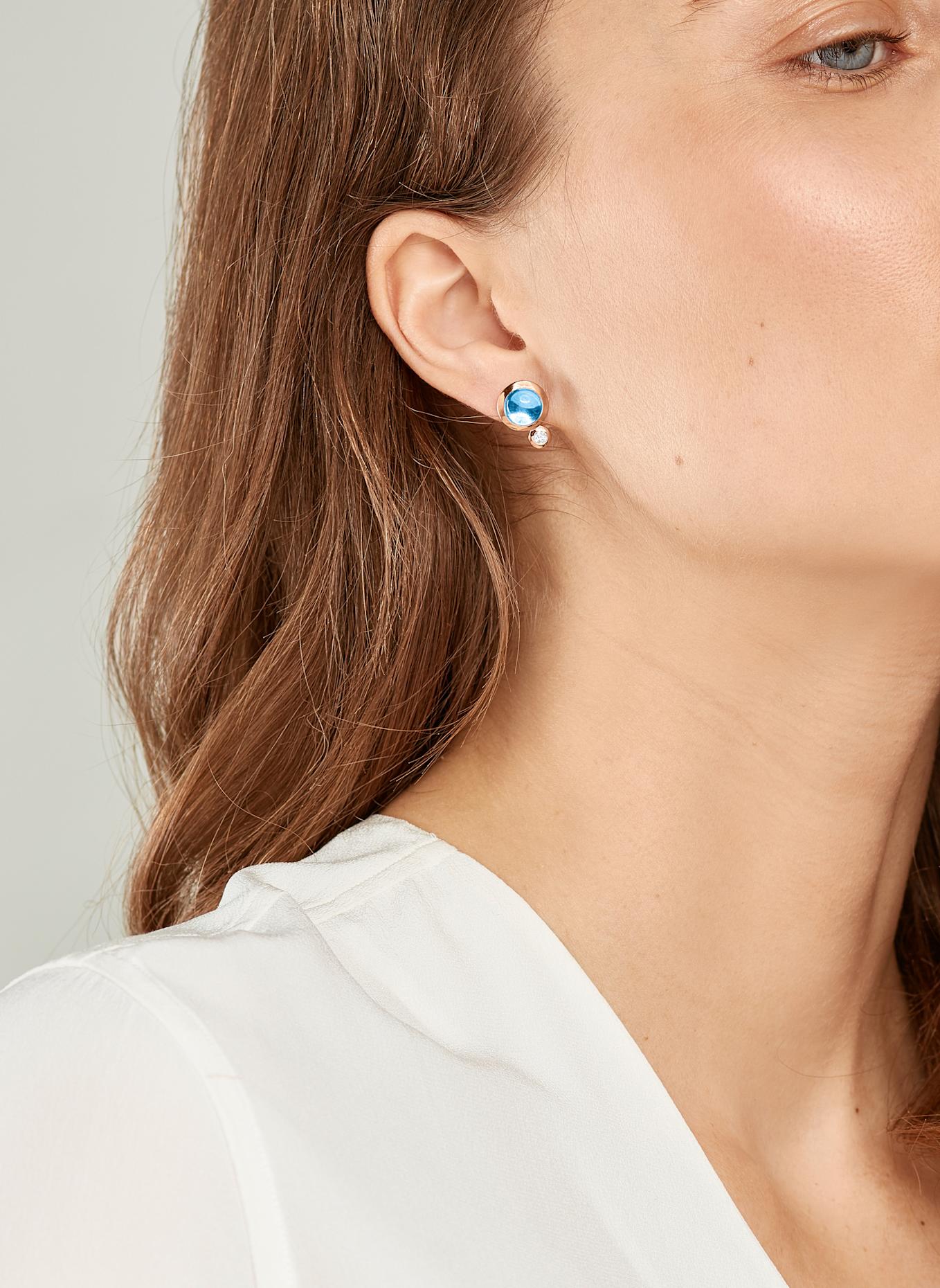 TAMARA COMOLLI Ohrstecker OHRSTECKER BOUTON SWISS TOPAZ / CLASSIC aus 18 Karat Roségold Swiss Topas: ROSÉGOLD