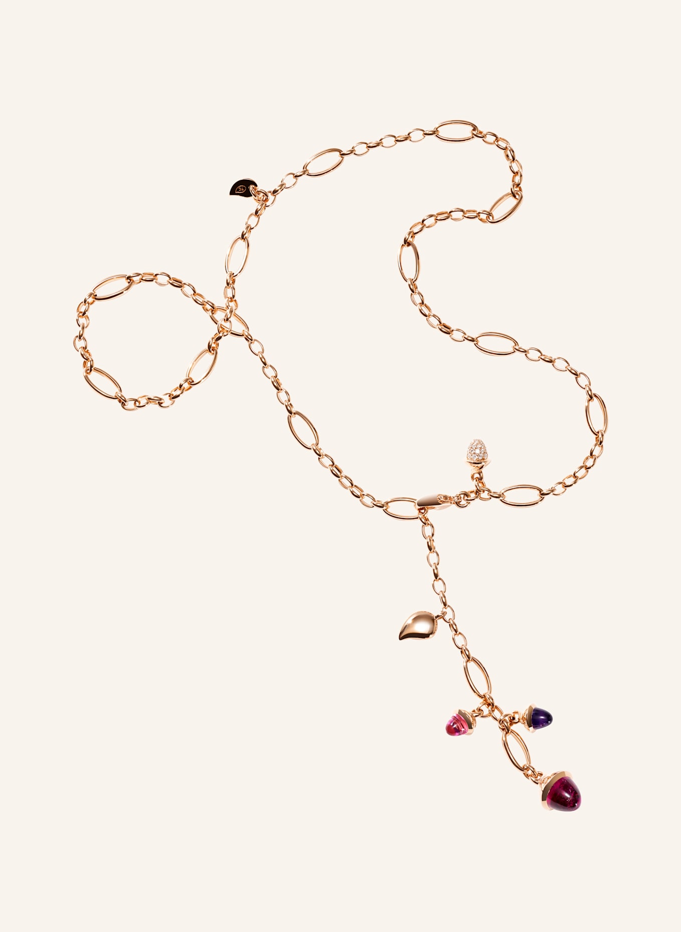TAMARA COMOLLI Halskette NECKLACE MIKADO DELICATE 51 CM 'WILDBERRY' WITH DIAMOND PAVÉ 18K Roségold: ROSÉGOLD
