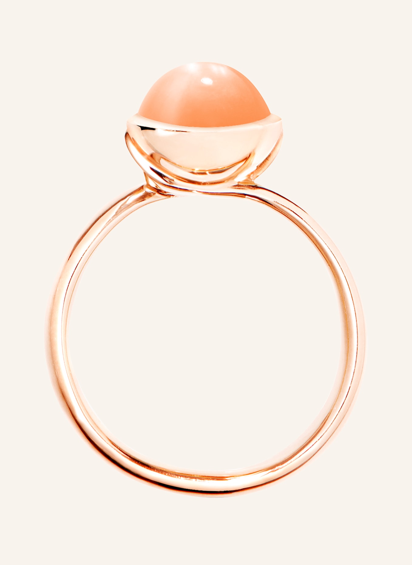 TAMARA COMOLLI Ring RING BOUTON SMALL MOONSTONE ORANGE aus 18K Roségold mit oranger Mondstein: ROSÉGOLD
