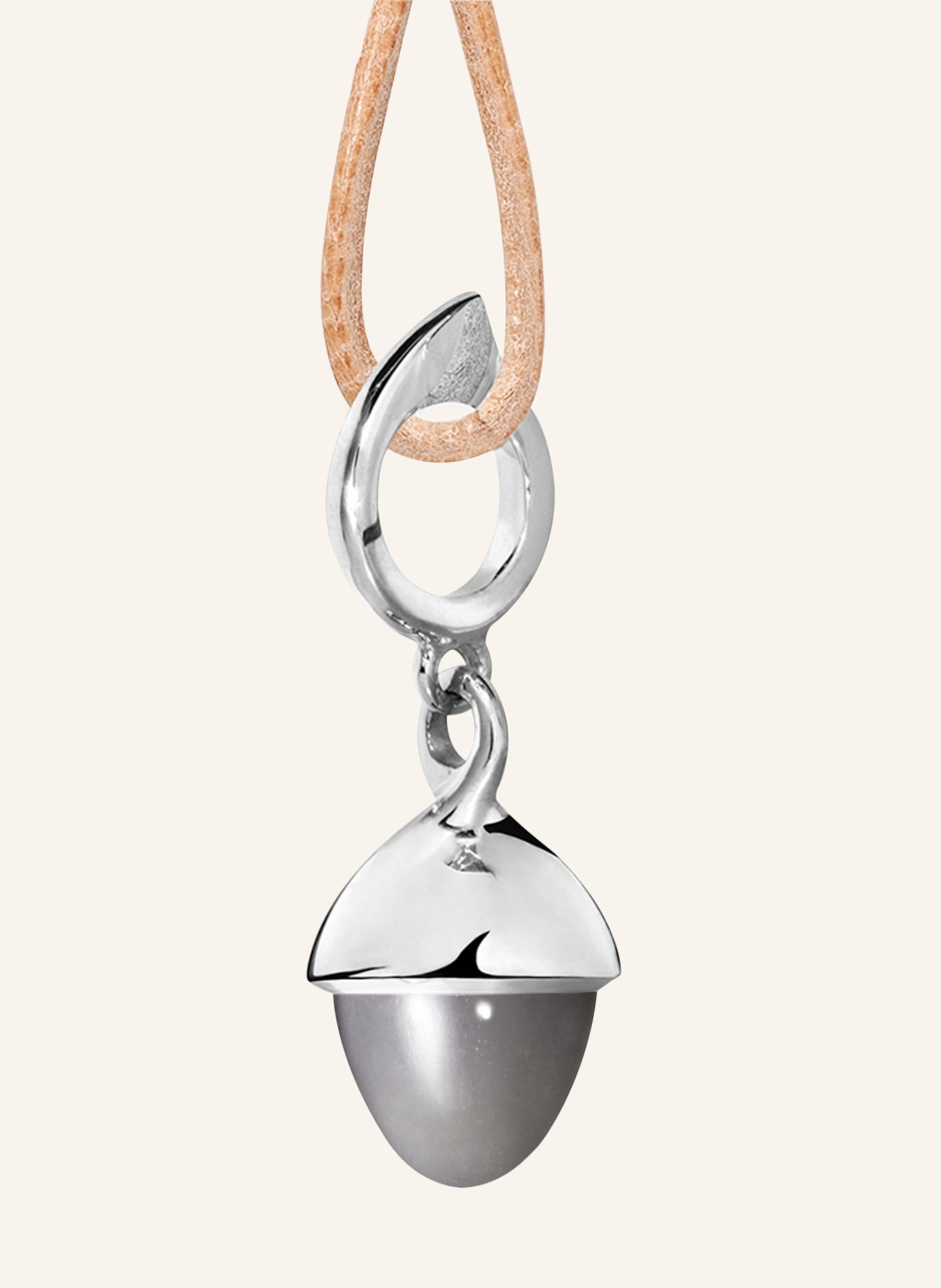 TAMARA COMOLLI Anhänger PENDANT MIKADO FLAMENCO MOONSTONE GREY aus 18 Karat Weißgold mit grauem Mondstein: WEISSGOLD