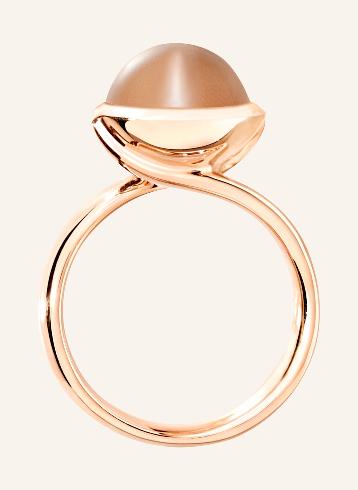 TAMARA COMOLLI Ring RING BOUTON LARGE MOONSTONE BROWN aus 18K Roségold mit Brauner Mondstein: ROSÉGOLD