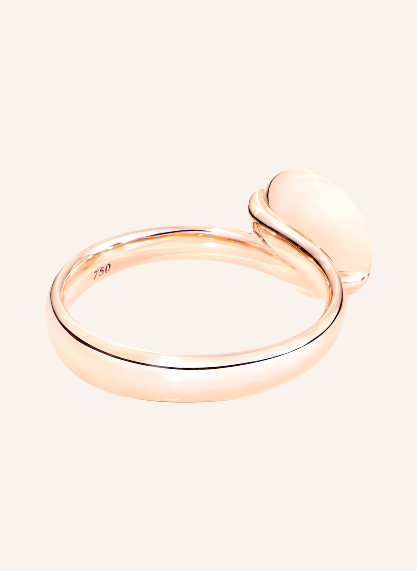 TAMARA COMOLLI Ring RING BOUTON SMALL MOONSTONE SAND/WHITE aus 18K Roségold sand Mondstein: ROSÉGOLD