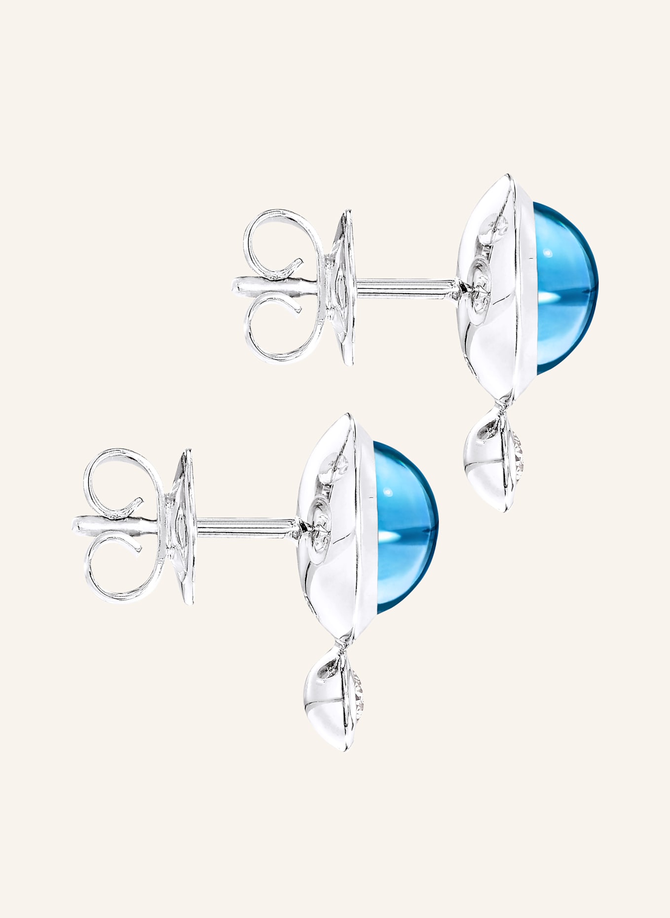 TAMARA COMOLLI Ohrstecker OHRSTECKER BOUTON SWISS TOPAZ / CLASSIC aus 18 Karat Weißgold Swiss Topas: WEISSGOLD