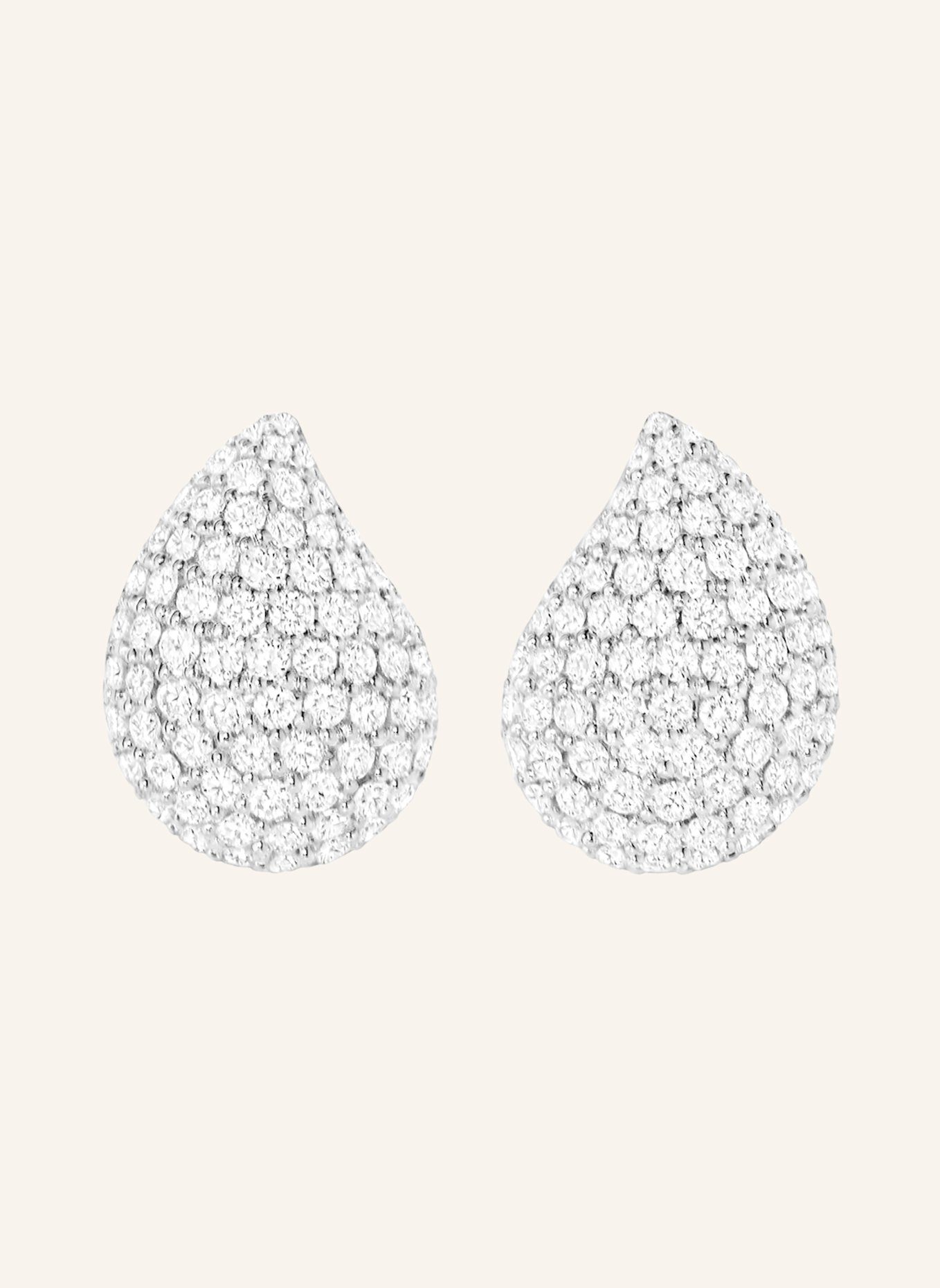 TAMARA COMOLLI Ohrstecker OHRSTECKER SIGNATURE STUD SMALL DIAMOND PAVÉ mit Diamant Pavé 18K Weißgold: WEISSGOLD
