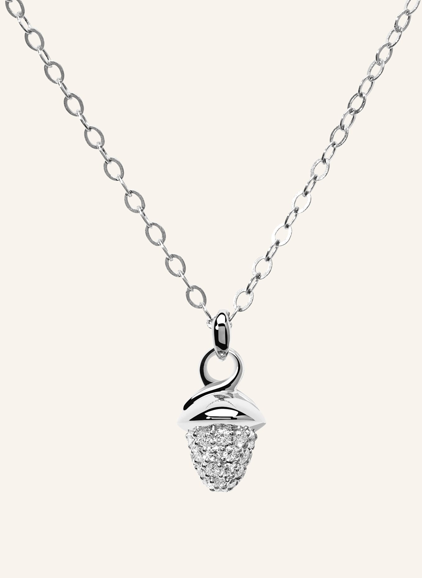 TAMARA COMOLLI Halskette NECKLACE 'MYMIKADO' WITH DIAMOND PAVÉ aus 18 Karat Weißgold mit Diamant Pavé: WEISSGOLD