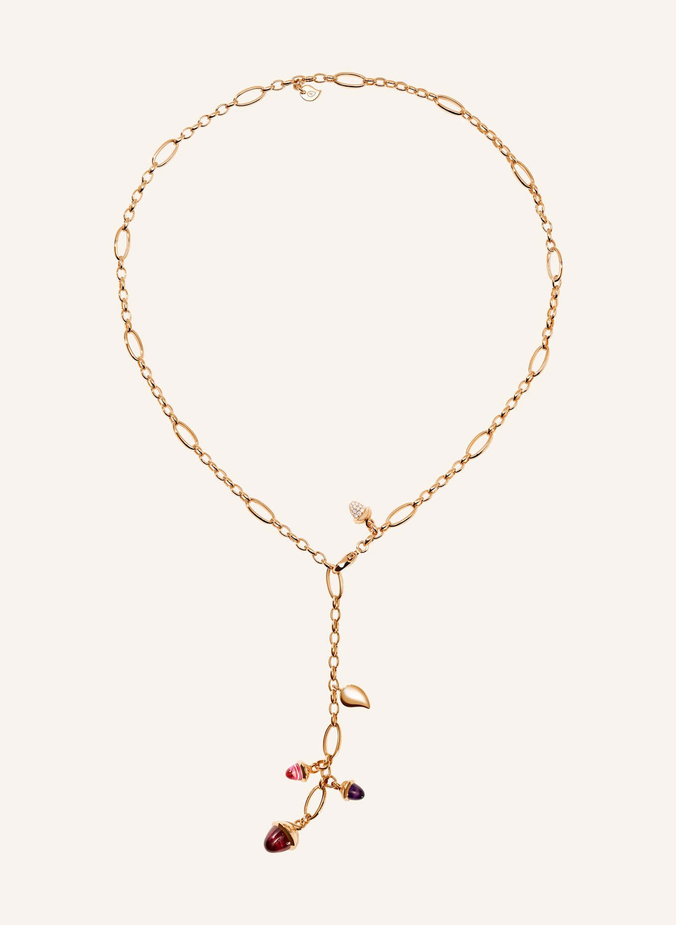 TAMARA COMOLLI Halskette NECKLACE MIKADO DELICATE 51 CM 'WILDBERRY' WITH DIAMOND PAVÉ 18K Roségold: ROSÉGOLD
