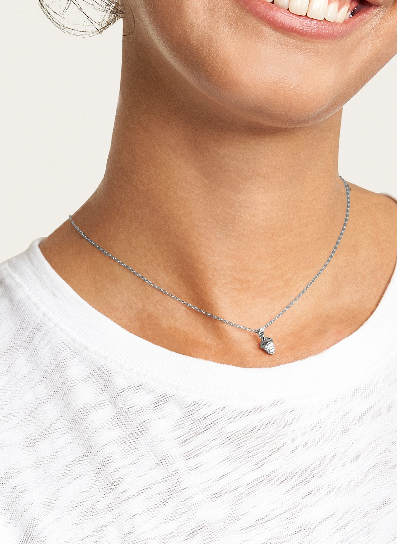 TAMARA COMOLLI Halskette NECKLACE 'MYMIKADO' WITH DIAMOND PAVÉ aus 18 Karat Weißgold mit Diamant Pavé: WEISSGOLD