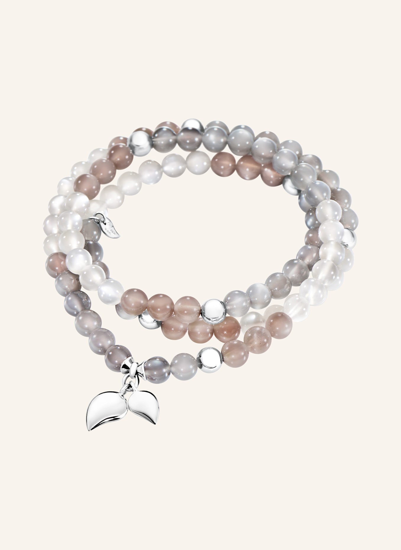 TAMARA COMOLLI Armband BRACELET INDIA 'CASHMERE' MEDIUM aus 18 Karat Weißgold und Mondsteinen: WEISSGOLD