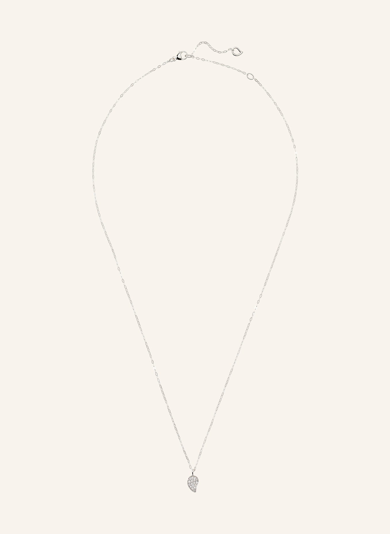 TAMARA COMOLLI Halskette CHAIN SPARKLE DROP DIAMOND PAVÉ, 1,0 MM, 45 CM aus 18 Karat Weißgold mit Diamant Pavé: WEISSGOLD