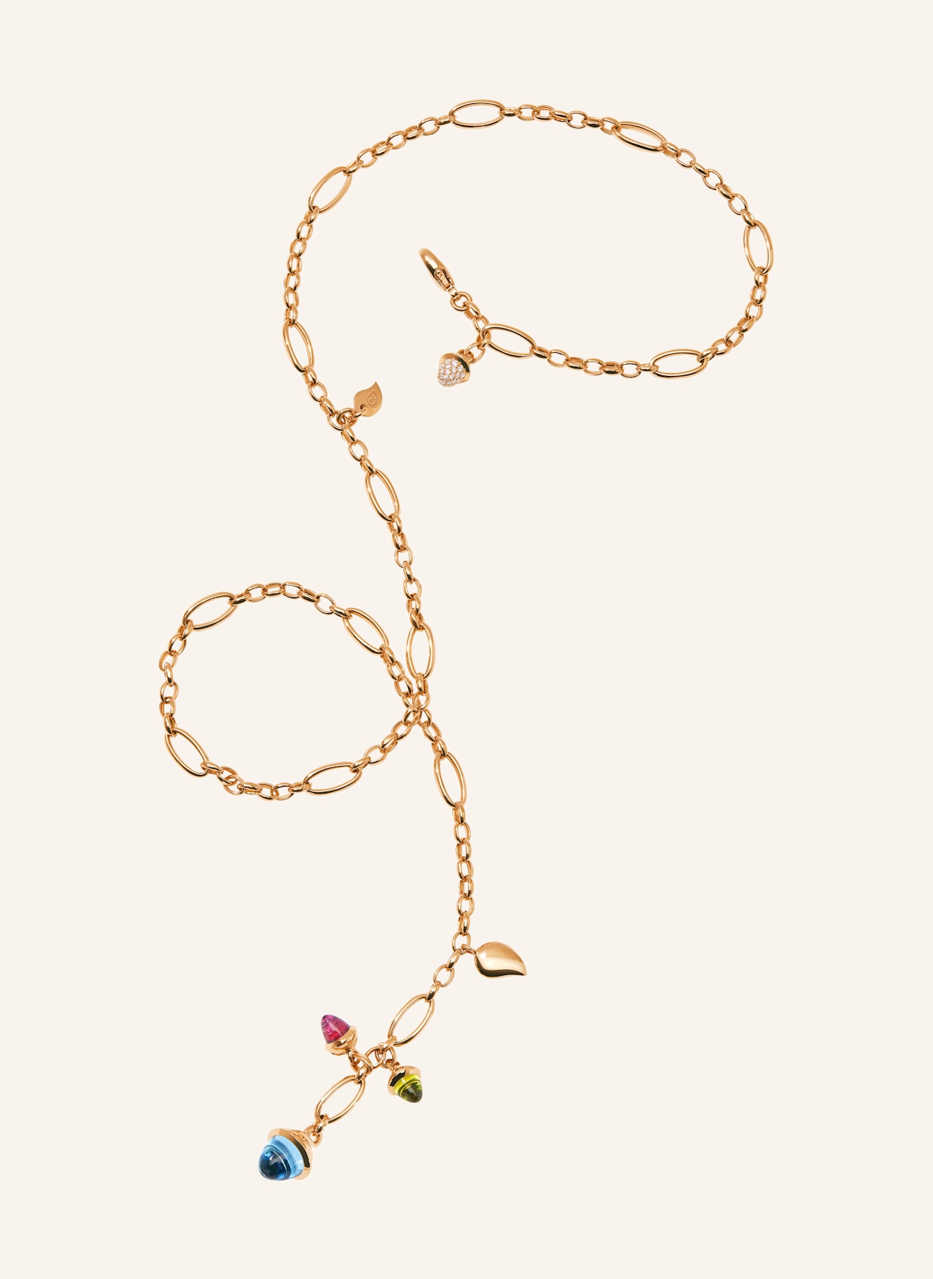 TAMARA COMOLLI Halskette NECKLACE MIKADO DELICATE 51 CM 'CANDY' WITH DIAMOND PAVÉ Candy mit Diamant Pavé: ROSÉGOLD