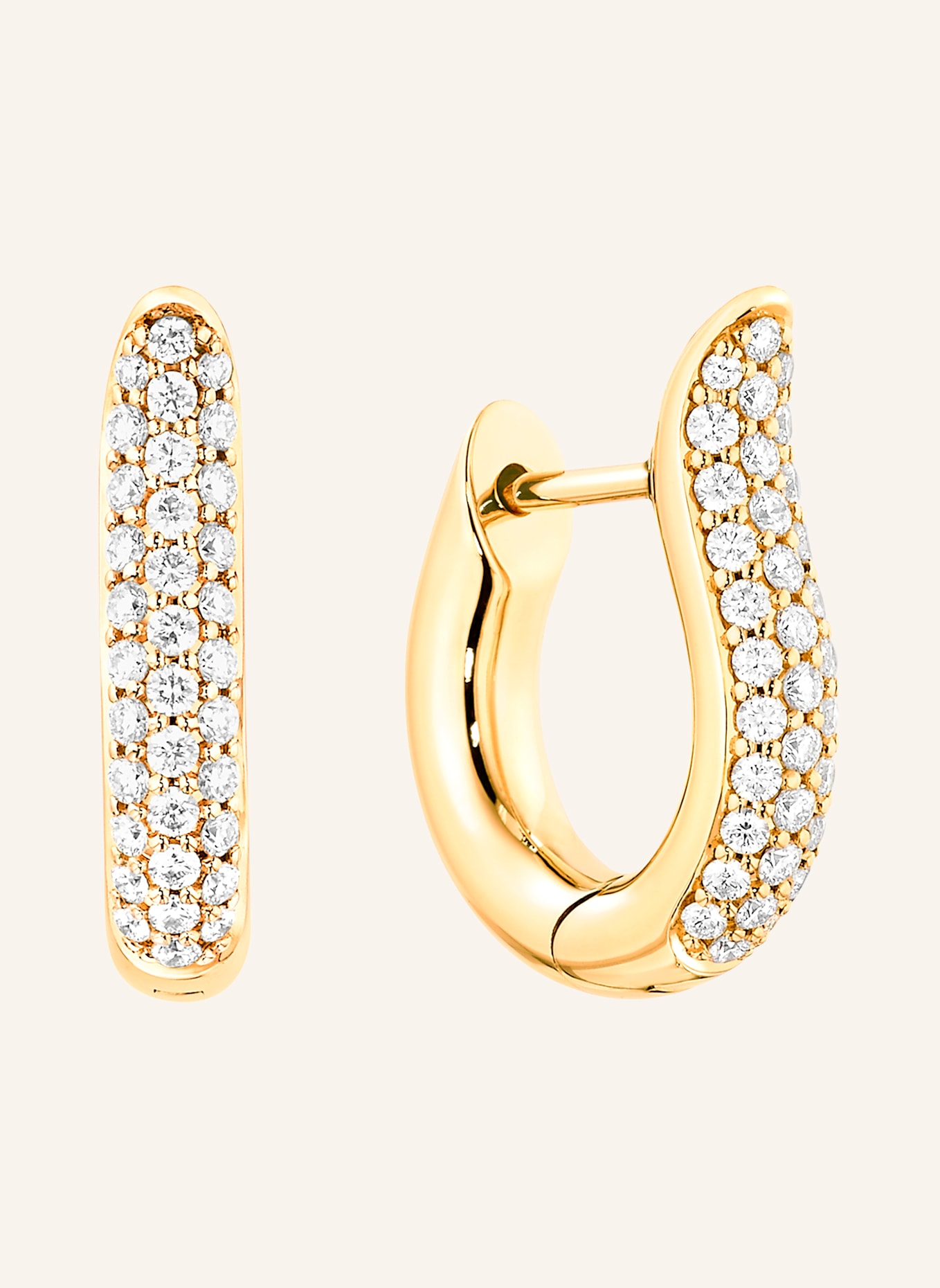 TAMARA COMOLLI Ohrstecker SIGNATURE OHRSTECKER HOOP SMALL DIAMOND PAVÉ 18K Gelbgold: GOLD