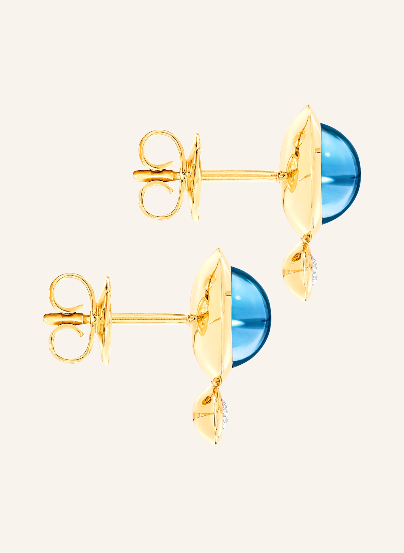 TAMARA COMOLLI Ohrstecker OHRSTECKER BOUTON SWISS TOPAZ / CLASSIC aus 18 Karat Gelbgold Swiss Topas: GOLD