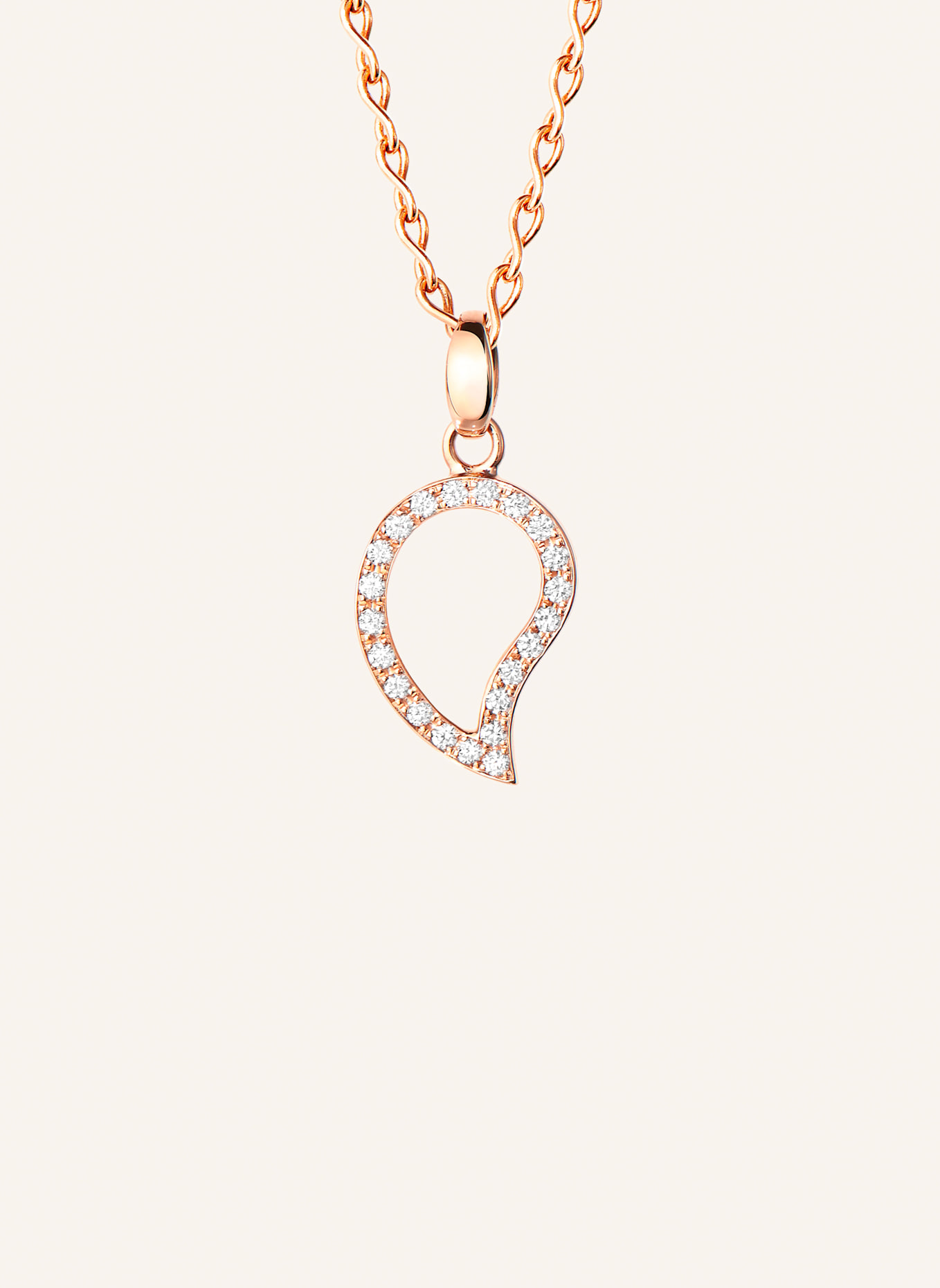 TAMARA COMOLLI Anhänger PENDANT SIGNATURE SMALL DIAMOND PAVÉ mit Diamant Pavé 18K Roségold: ROSÉGOLD