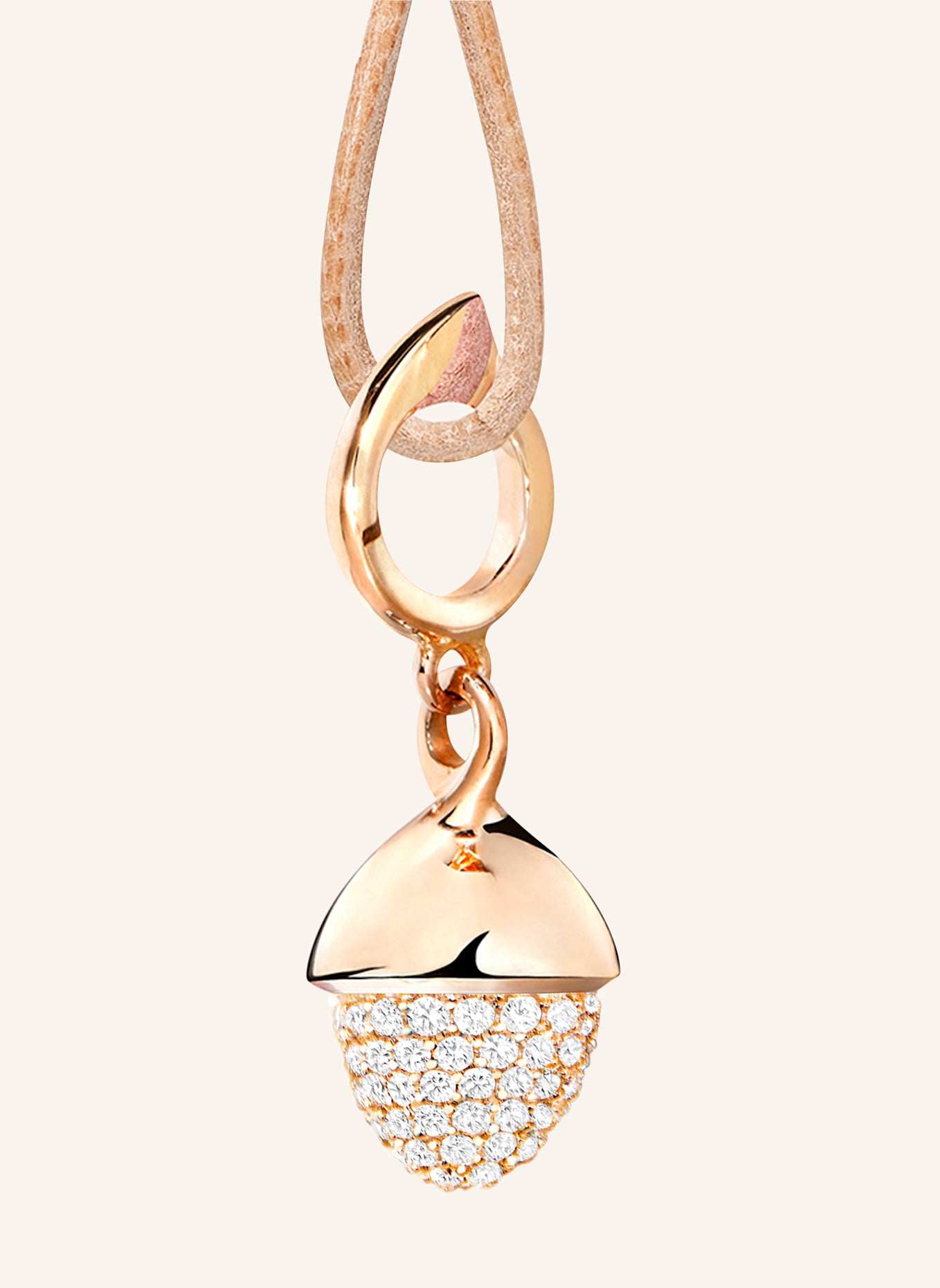 TAMARA COMOLLI Anhänger PENDANT MIKADO FLAMENCO DIAMOND PAVÉ aus 18 Karat Roségold mit Diamant Pavé: ROSÉGOLD