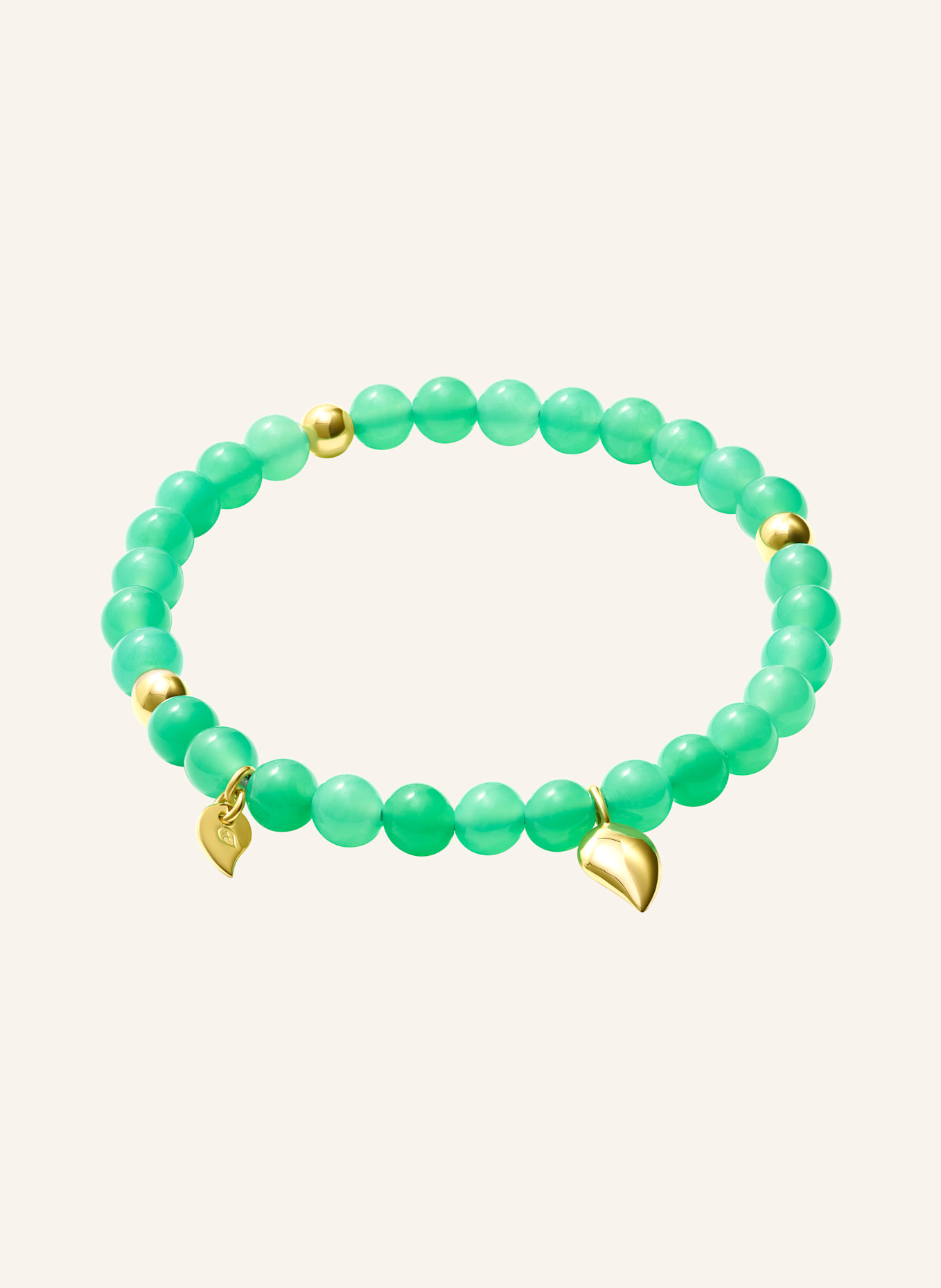 TAMARA COMOLLI Armband BRACELET INDIA CHRYSOPRASE WITH GOLDEN BEADS, ONE ROW 18K Gelbgold: GOLD