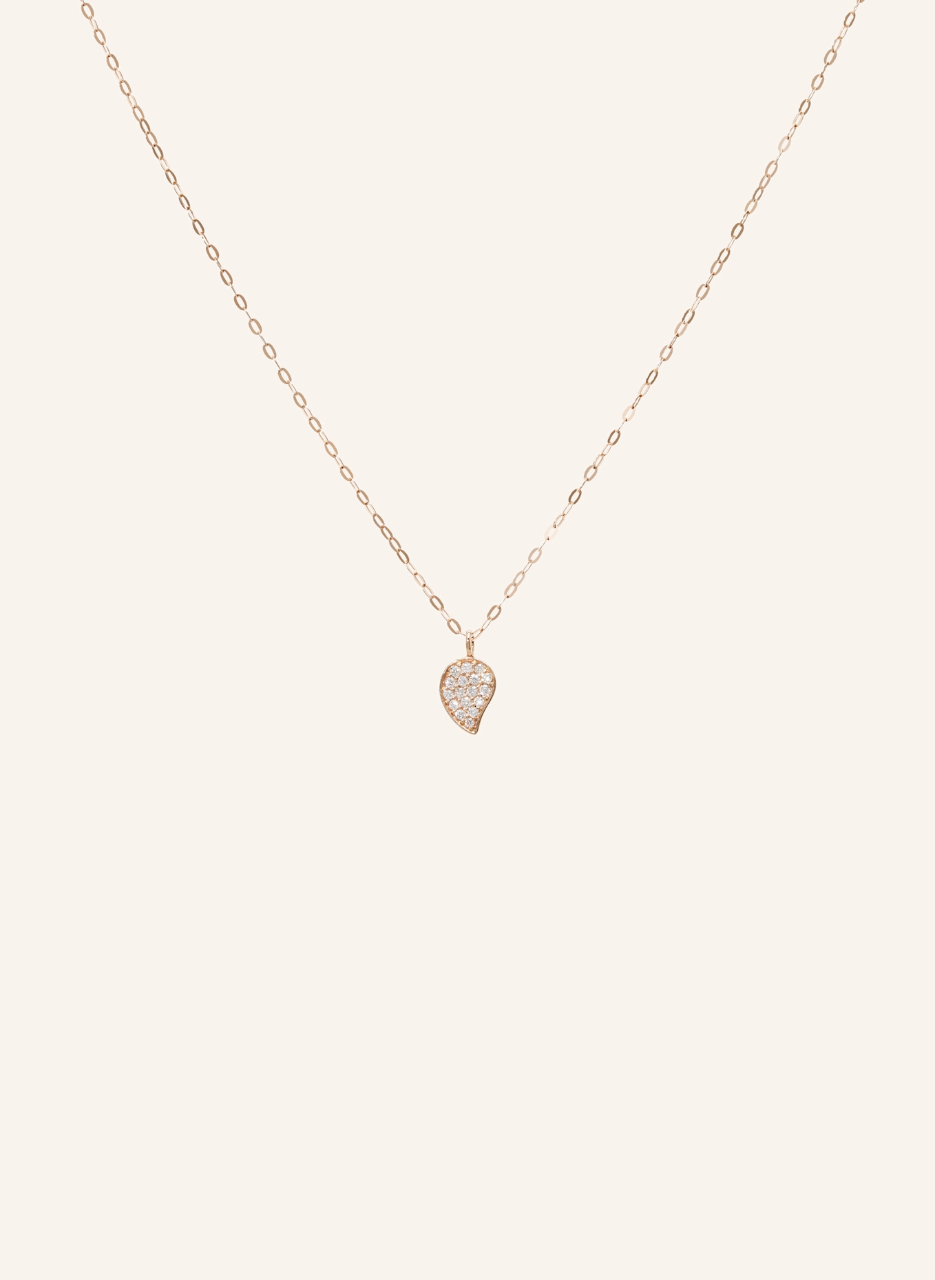TAMARA COMOLLI Halskette CHAIN SPARKLE DROP DIAMOND PAVÉ, 1,0 MM, 45 CM aus 18 Karat Roségold mit Diamant Pavé: ROSÉGOLD