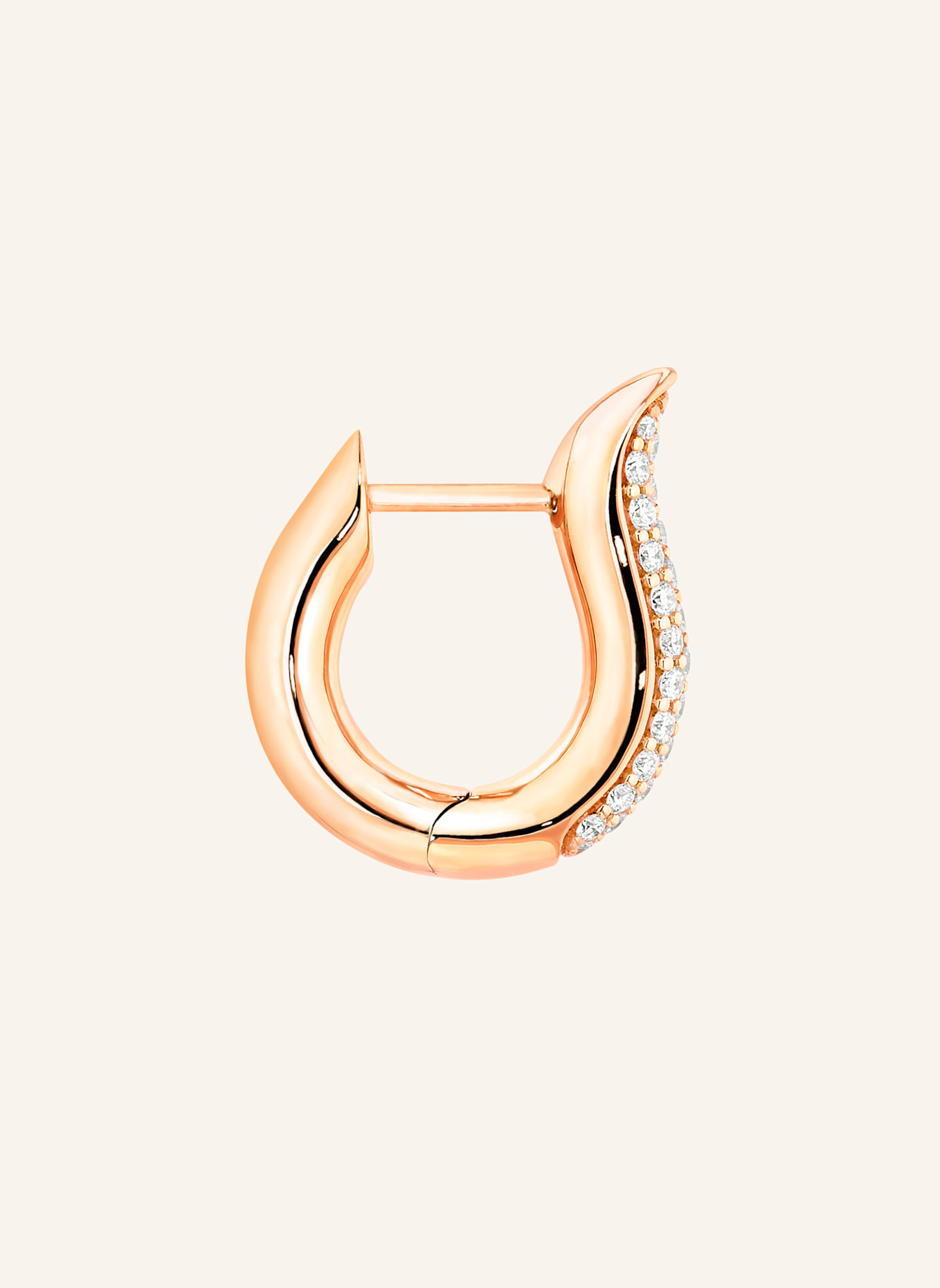 TAMARA COMOLLI Ohrstecker SIGNATURE OHRSTECKER HOOP SMALL DIAMOND PAVÉ 18K Roségold: ROSÉGOLD