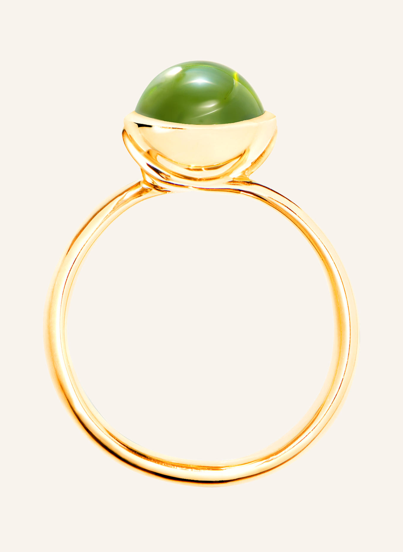 TAMARA COMOLLI Ring RING BOUTON SMALL PERIDOT aus 18K Gelbgold mit Peridot: GOLD