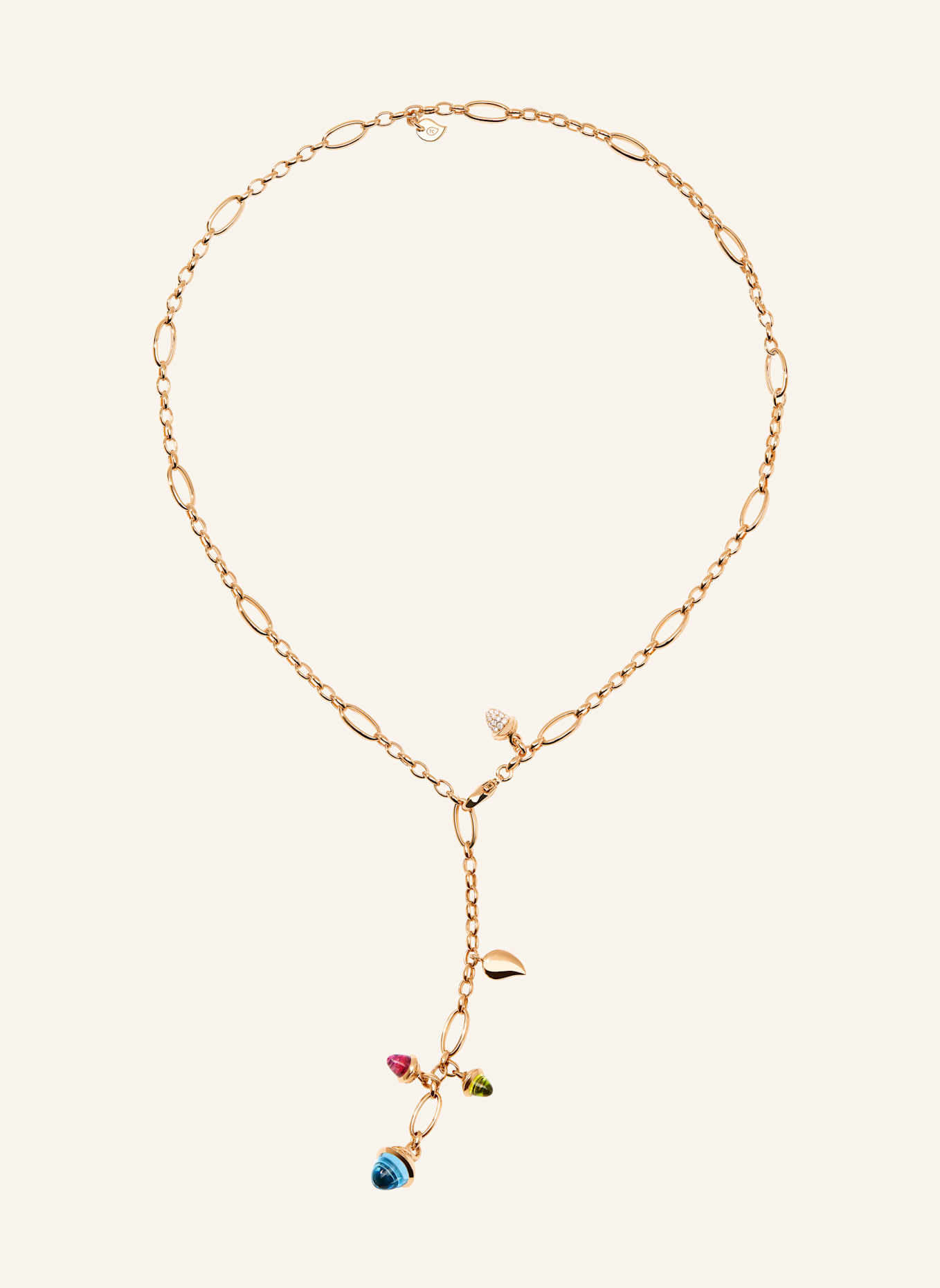 TAMARA COMOLLI Halskette NECKLACE MIKADO DELICATE 51 CM 'CANDY' WITH DIAMOND PAVÉ Candy mit Diamant Pavé: ROSÉGOLD