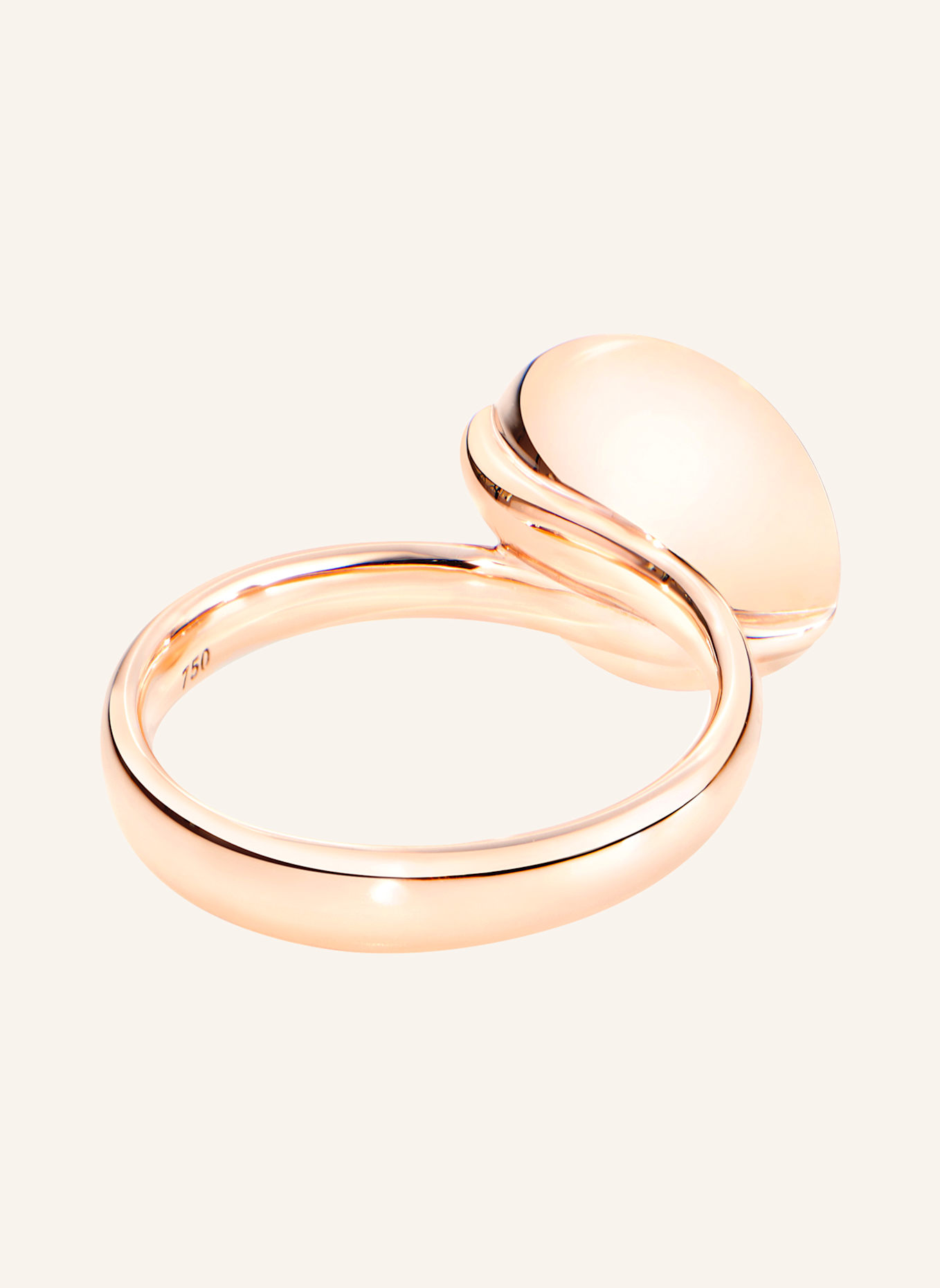 TAMARA COMOLLI Ring RING BOUTON LARGE MOONSTONE BROWN aus 18K Roségold mit Brauner Mondstein: ROSÉGOLD