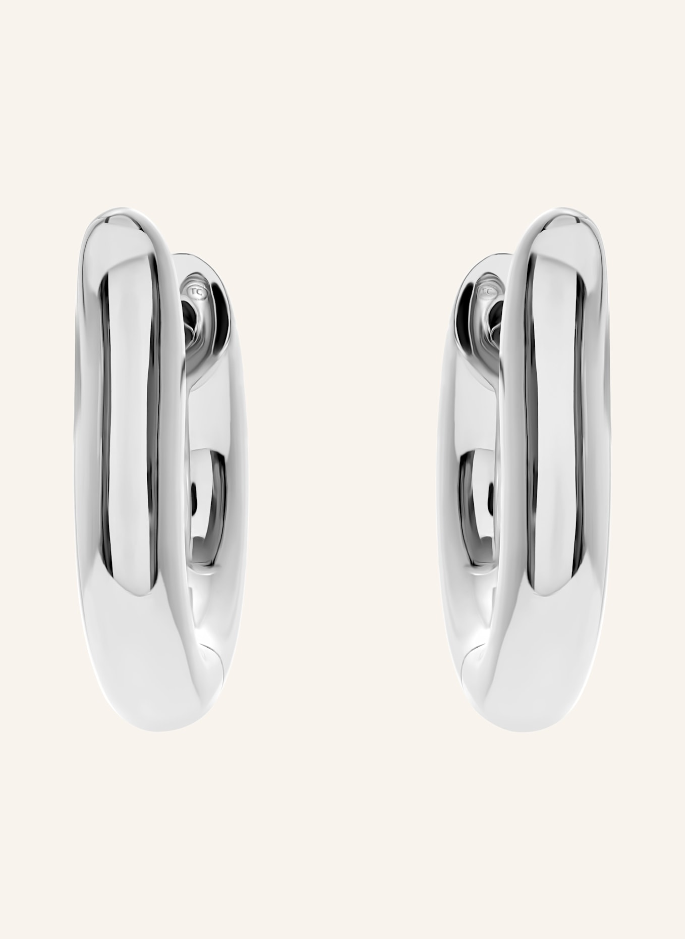 TAMARA COMOLLI Ohrstecker SIGNATURE OHRSTECKER HOOP SMALL 18K Weißgold: WEISSGOLD