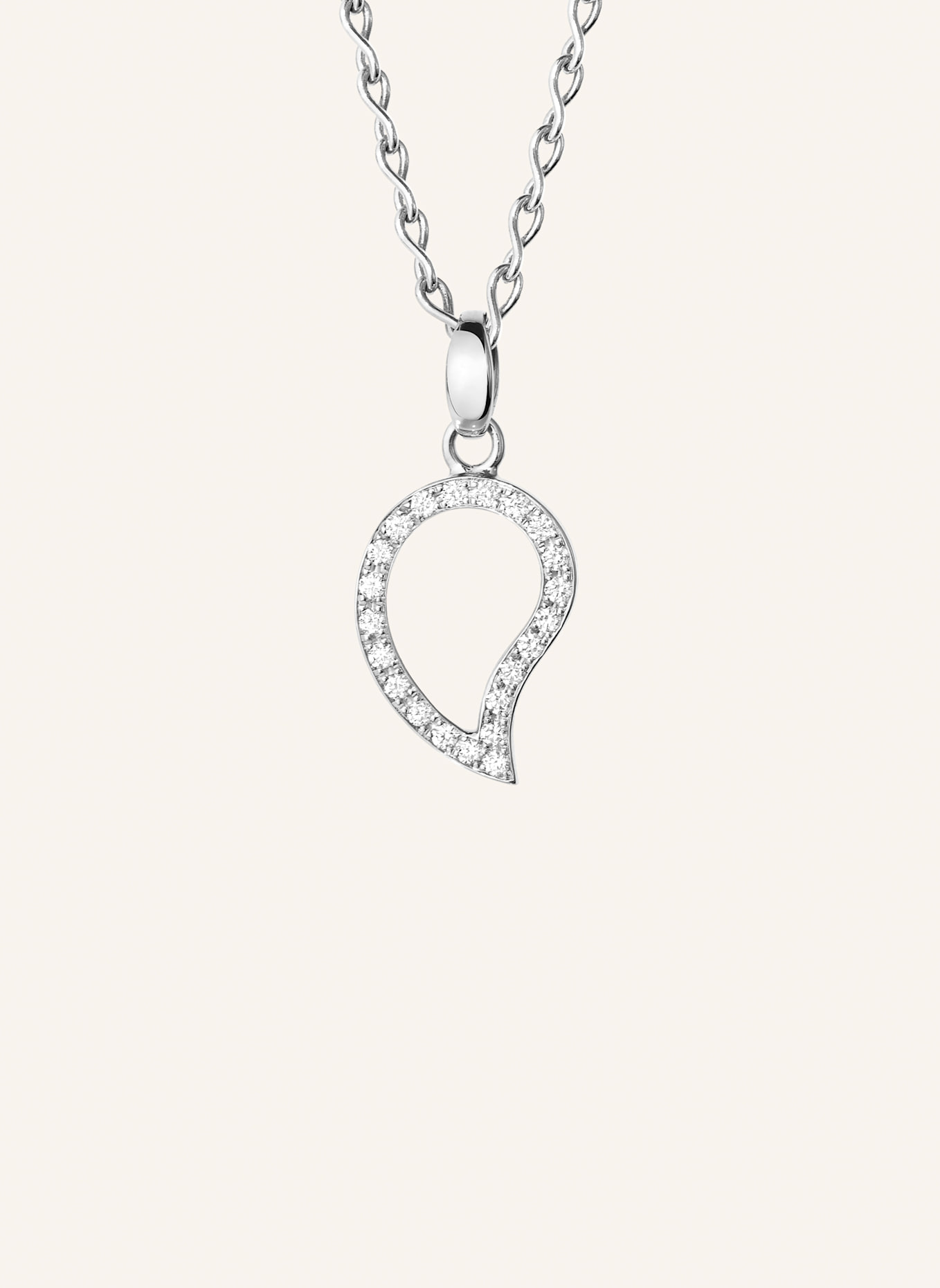 TAMARA COMOLLI Anhänger PENDANT SIGNATURE SMALL DIAMOND PAVÉ mit Diamant Pavé 18K Weißgold: WEISSGOLD