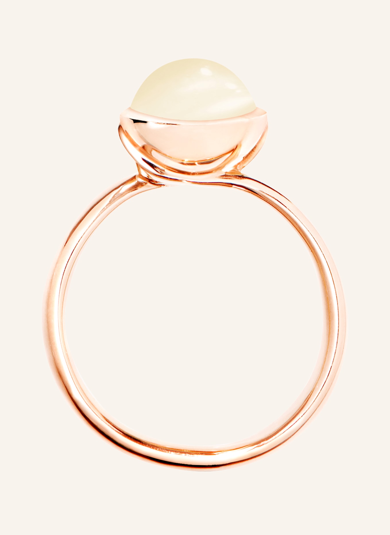 TAMARA COMOLLI Ring RING BOUTON SMALL MOONSTONE SAND/WHITE aus 18K Roségold sand Mondstein: ROSÉGOLD