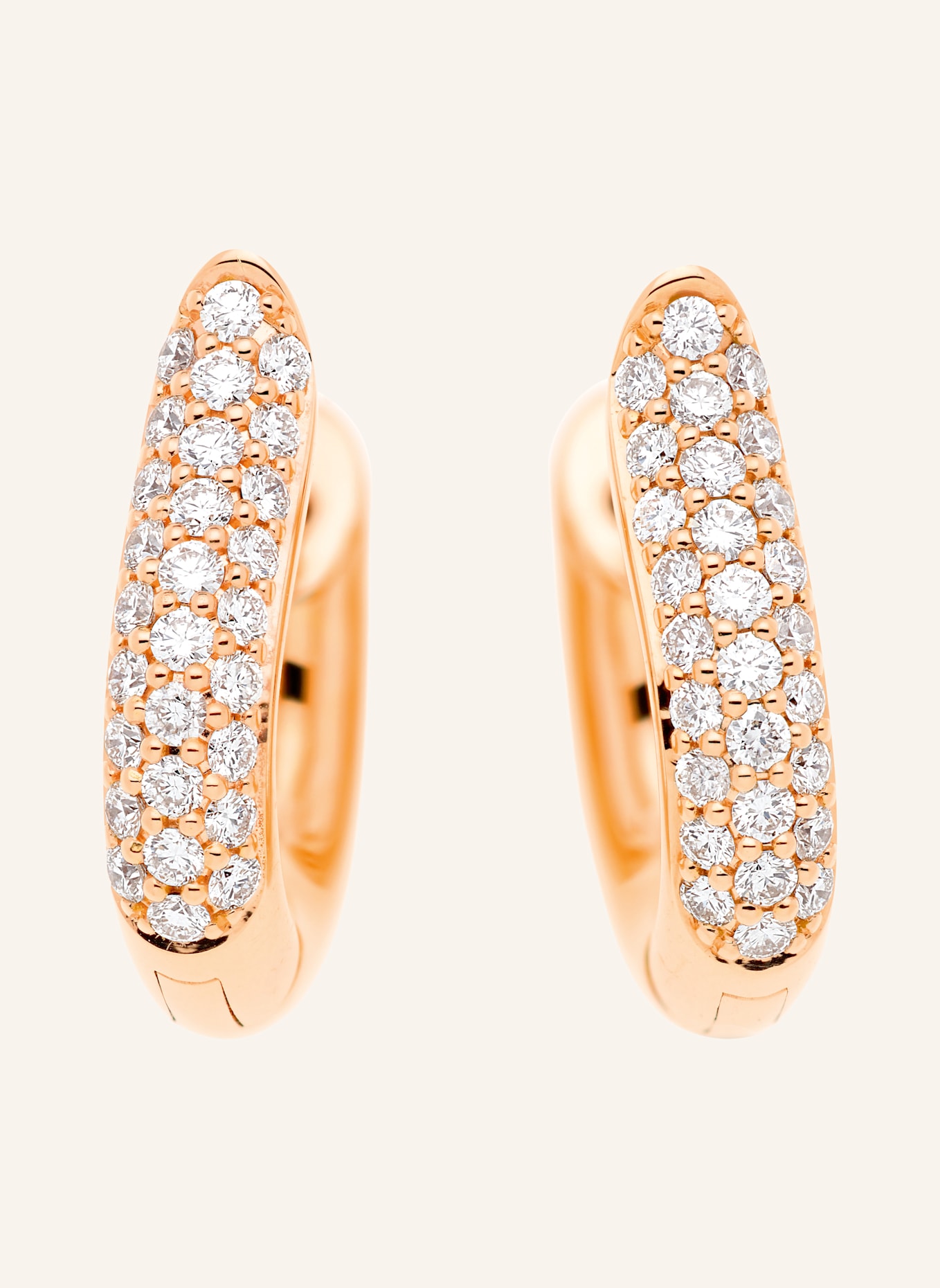 TAMARA COMOLLI Ohrstecker SIGNATURE OHRSTECKER HOOP SMALL DIAMOND PAVÉ 18K Roségold: ROSÉGOLD