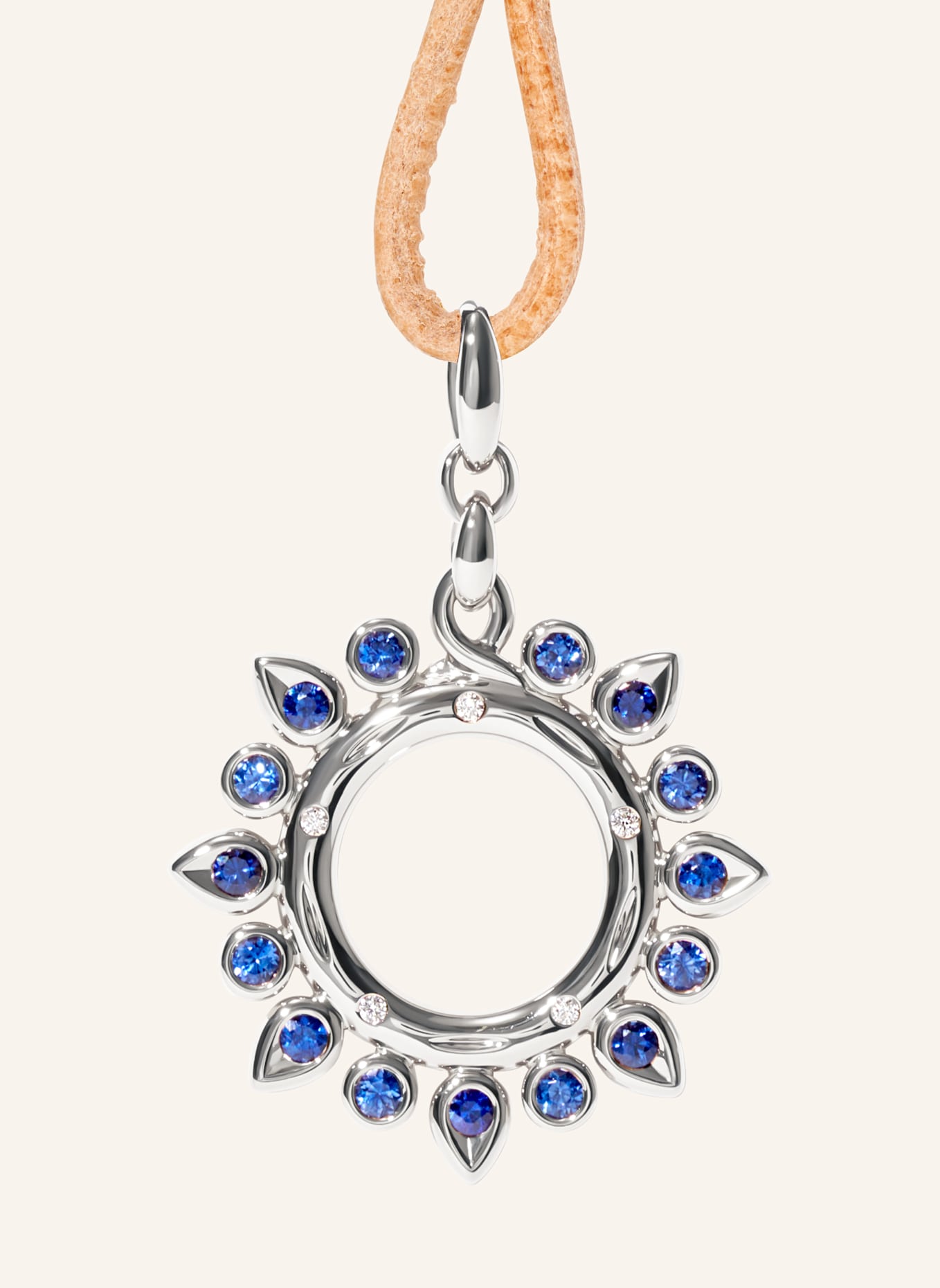 TAMARA COMOLLI Anhänger PENDANT GYPSY 'OCEAN' SUN SMALL 18K Weißgold: WEISSGOLD