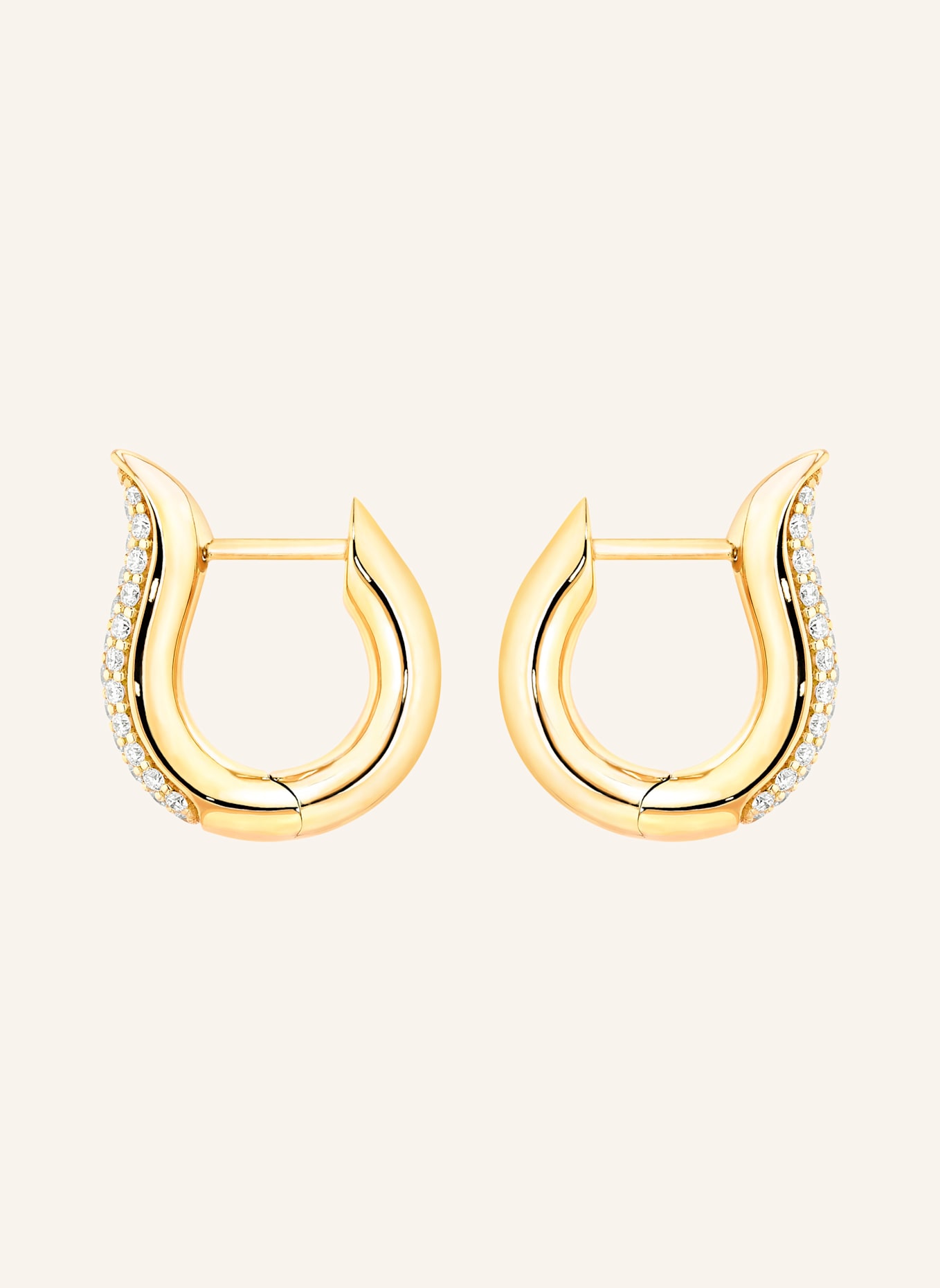TAMARA COMOLLI Ohrstecker SIGNATURE OHRSTECKER HOOP SMALL DIAMOND PAVÉ 18K Gelbgold: GOLD