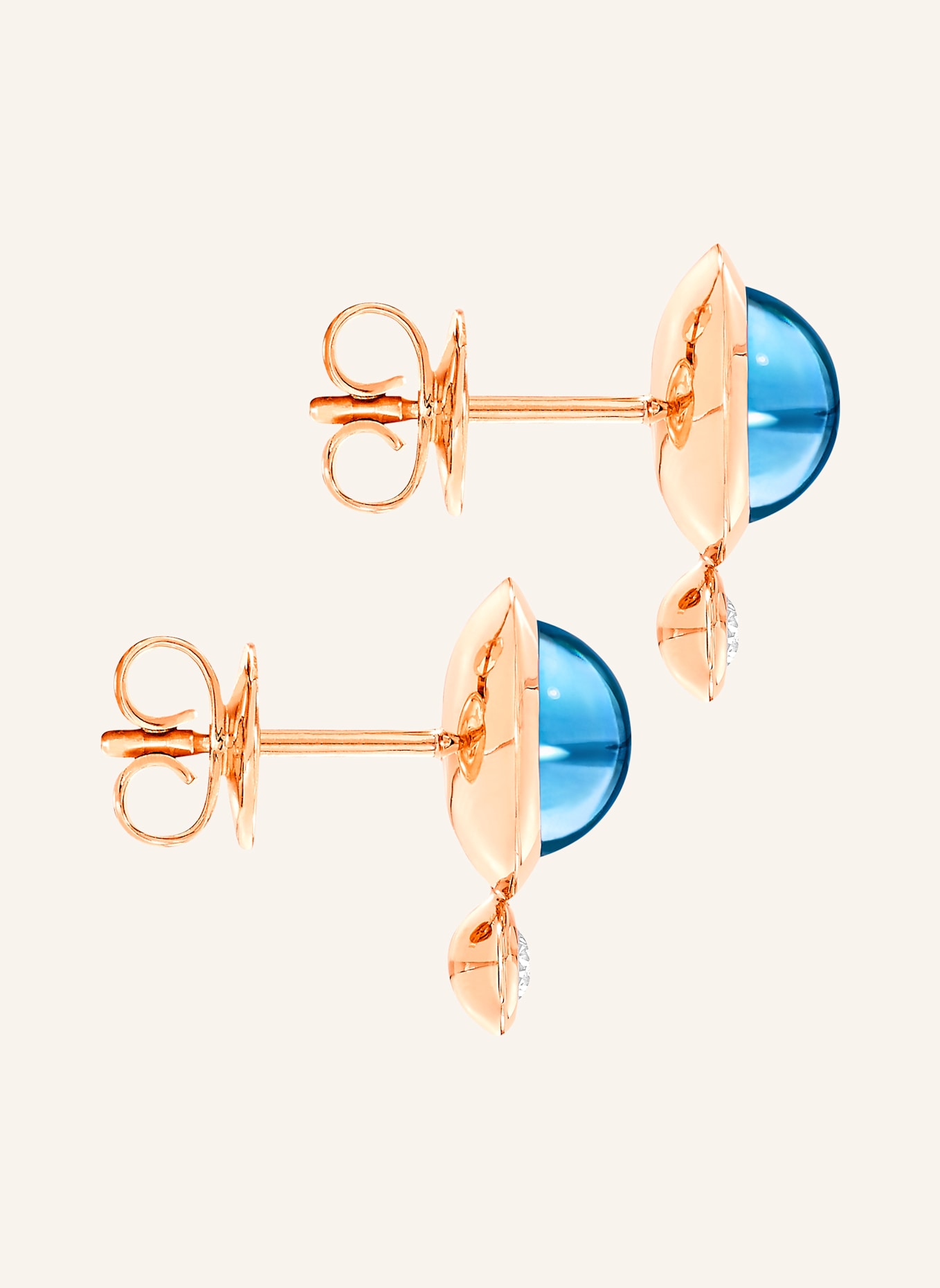 TAMARA COMOLLI Ohrstecker OHRSTECKER BOUTON SWISS TOPAZ / CLASSIC aus 18 Karat Roségold Swiss Topas: ROSÉGOLD
