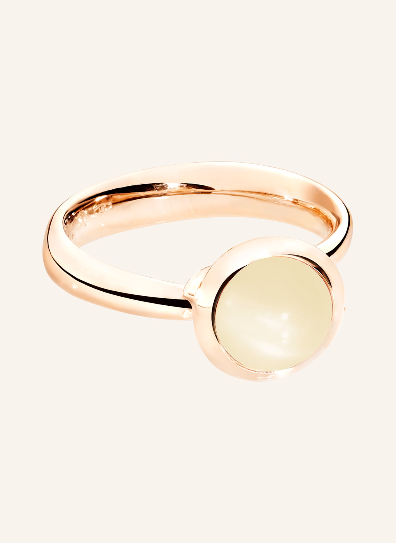 TAMARA COMOLLI Ring RING BOUTON SMALL MOONSTONE SAND/WHITE aus 18K Roségold sand Mondstein: ROSÉGOLD