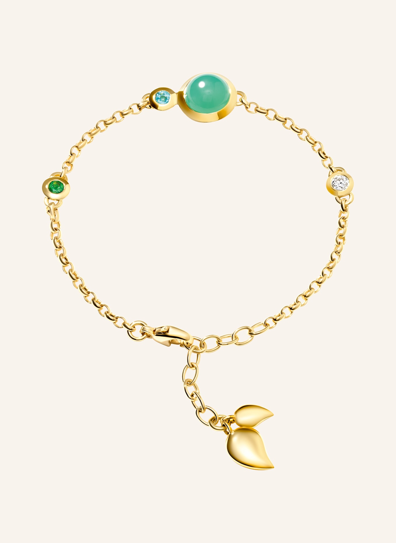 TAMARA COMOLLI Armband BRACELET BOUTON MINI CHAIN 'LAGOON' - SMALL/MEDIUM 18K Gelbgold: GOLD