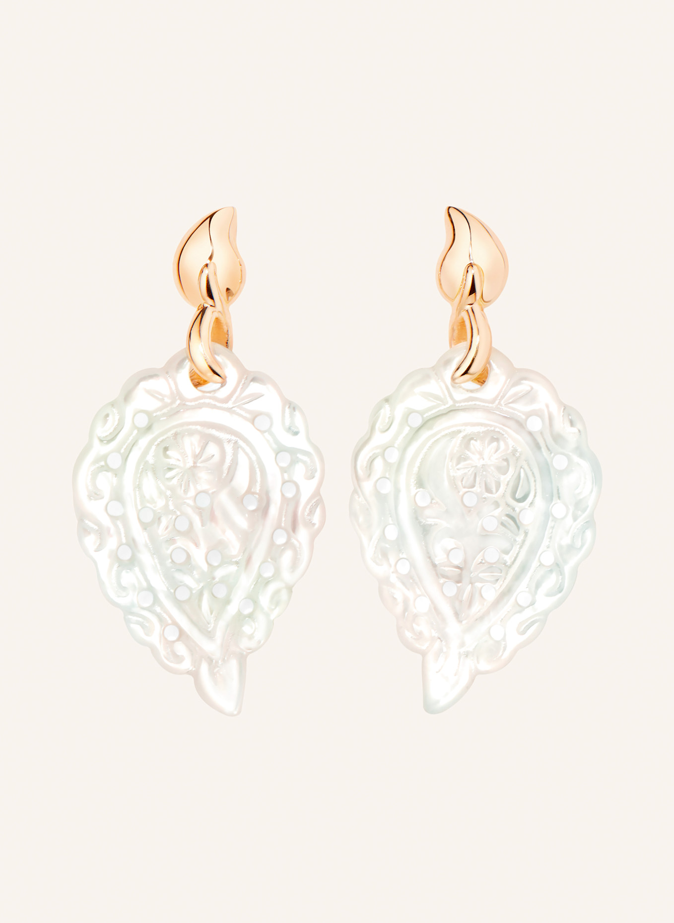 TAMARA COMOLLI Ohrringe OHRRINGE INDIA MOTHER OF PEARL WHITE Perlmutt 18K Roségold: ROSÉGOLD